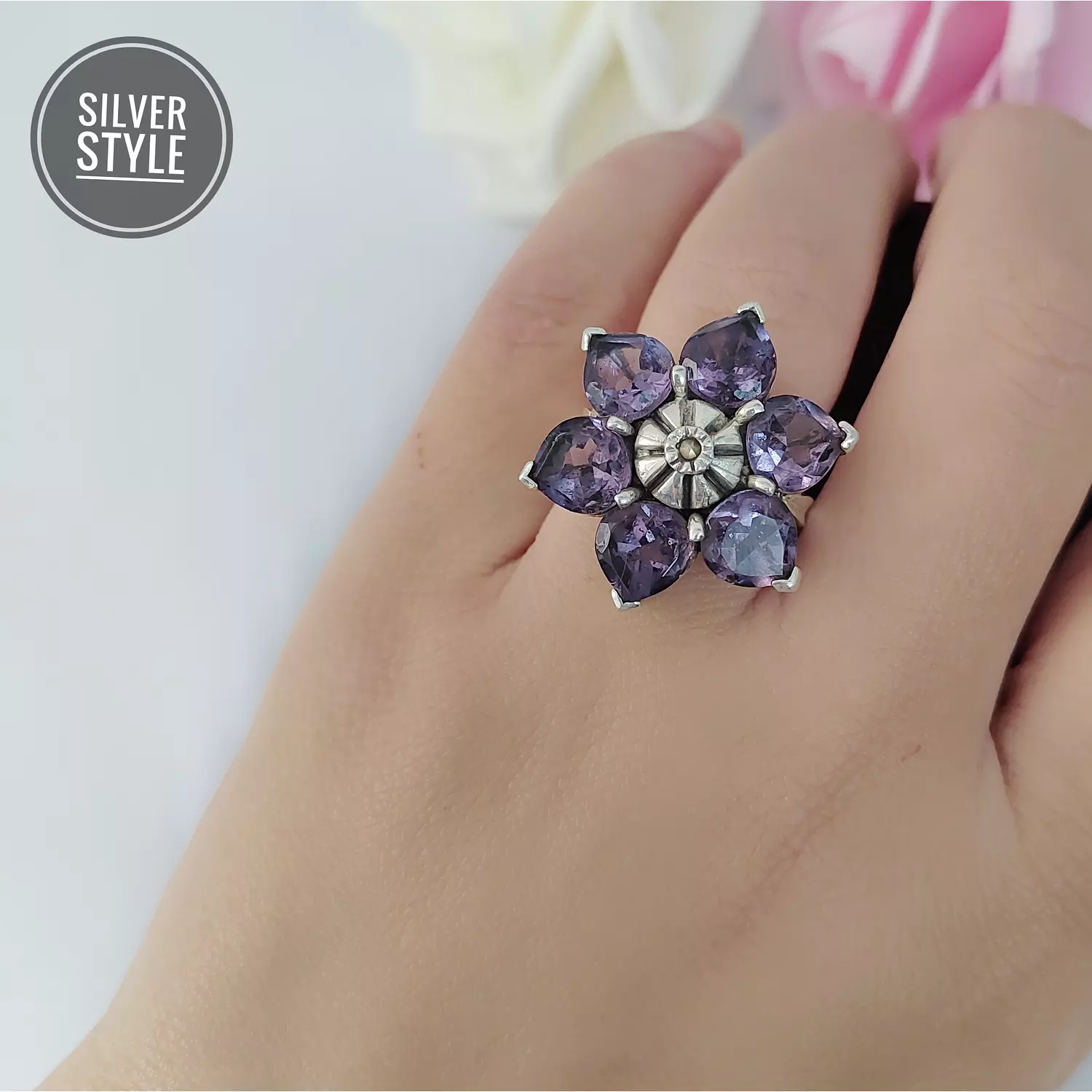 Amethyst flower Ring 1