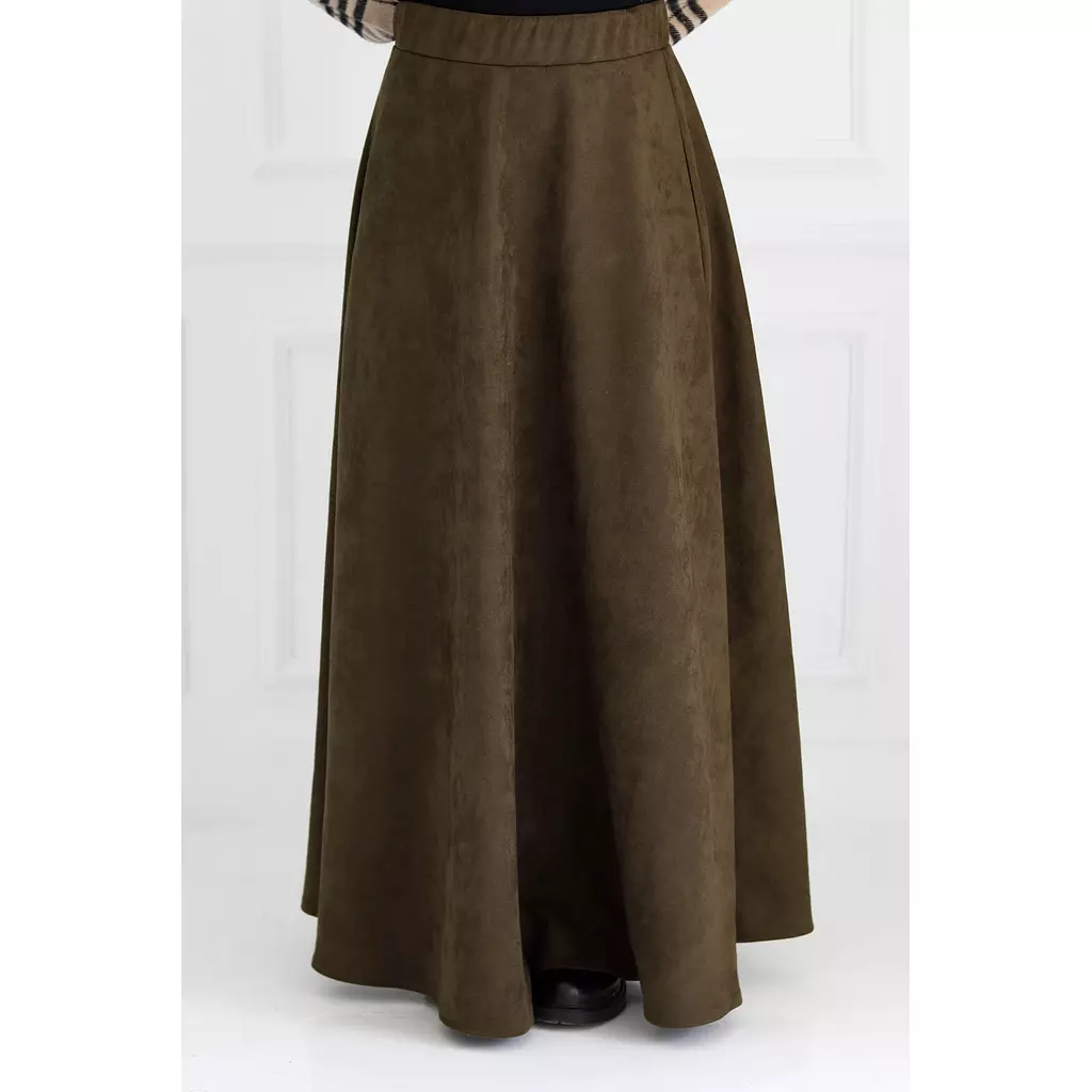 Olive Suede Skirt