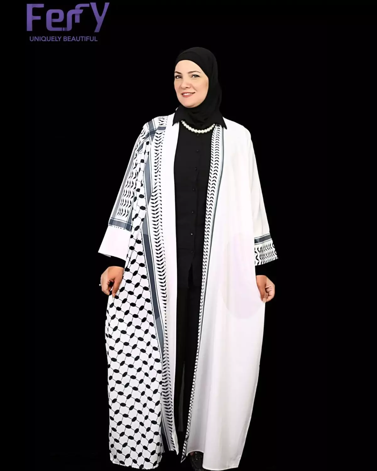 kaftan with the traditional palestinian print 4