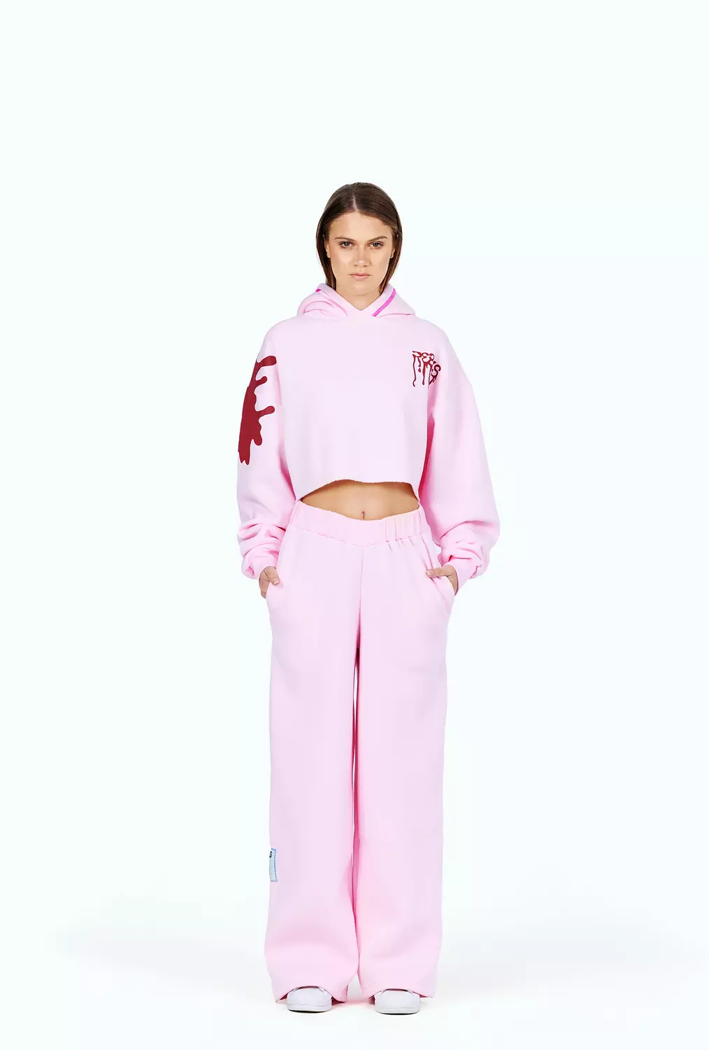 Pink Splash cropped Hoodie   hover image