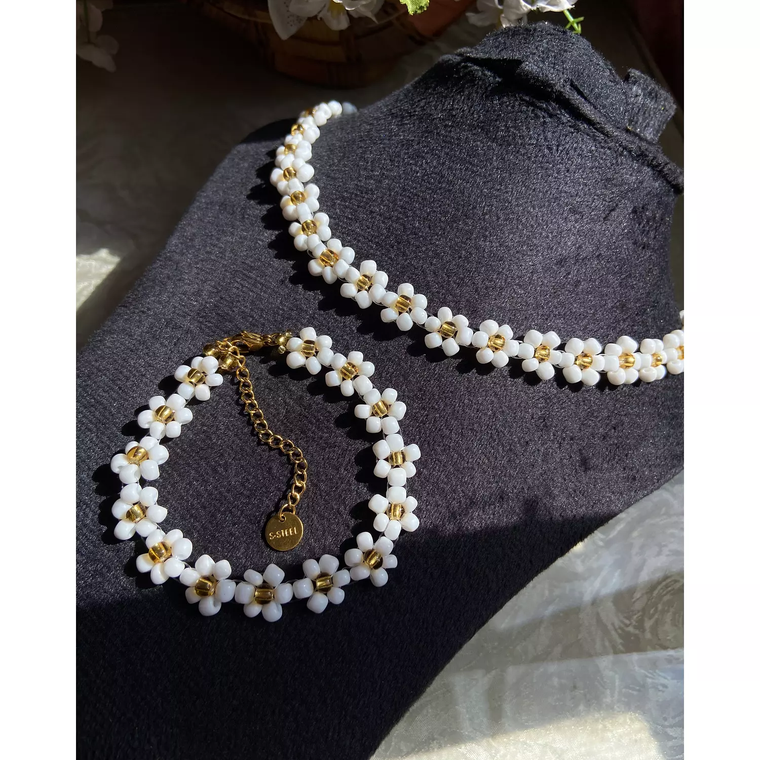 Big flowers set (necklace and earrings)✨ 4