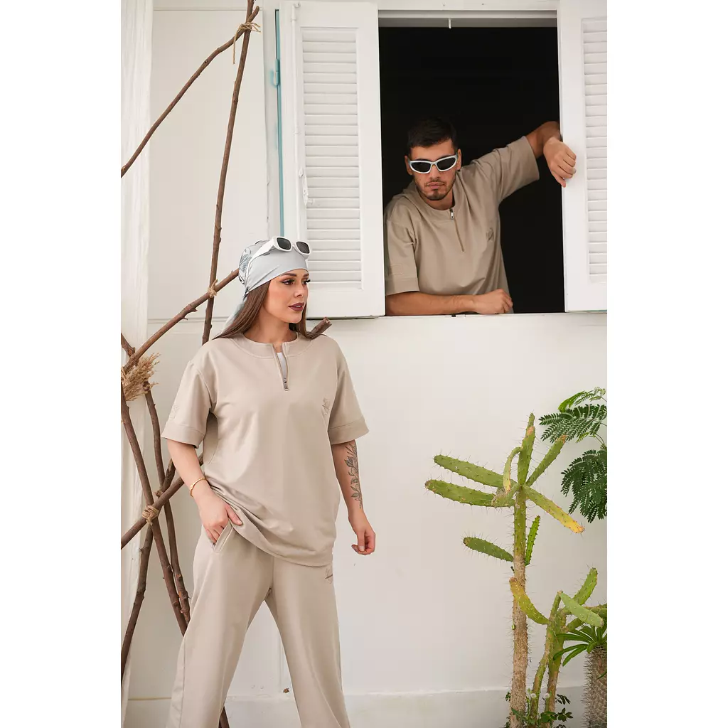 Beige unisex basic set   