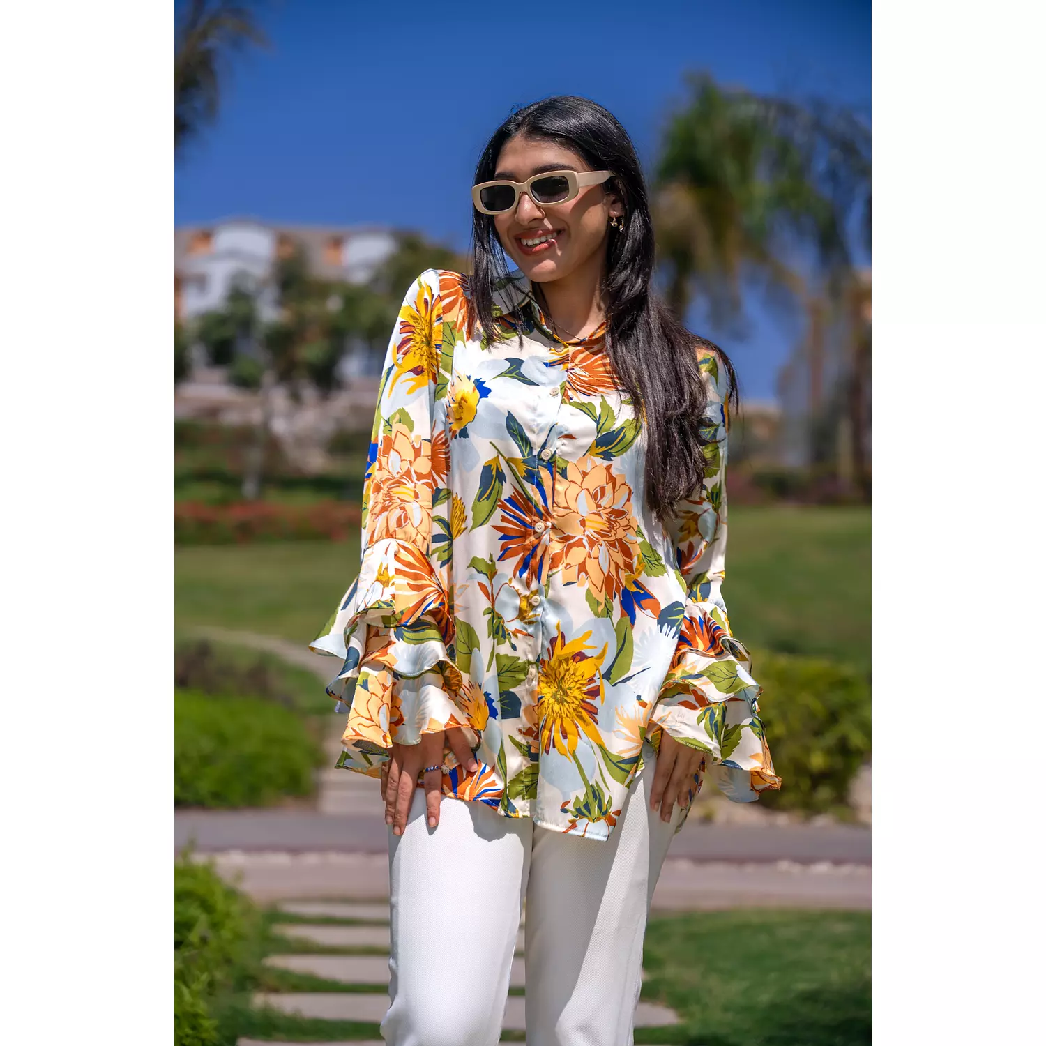 Floral ruffled blouses 4