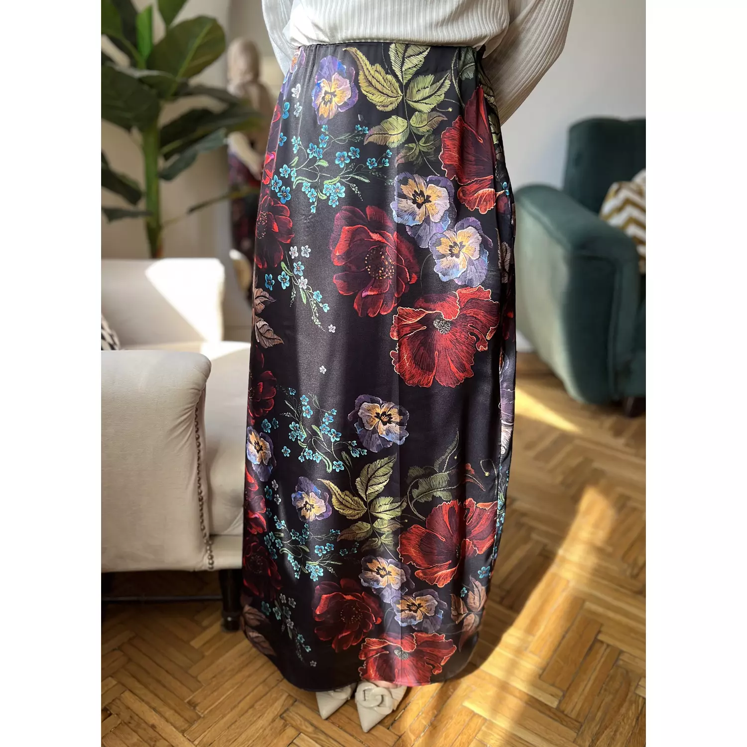 Bloom Silk Skirt  hover image