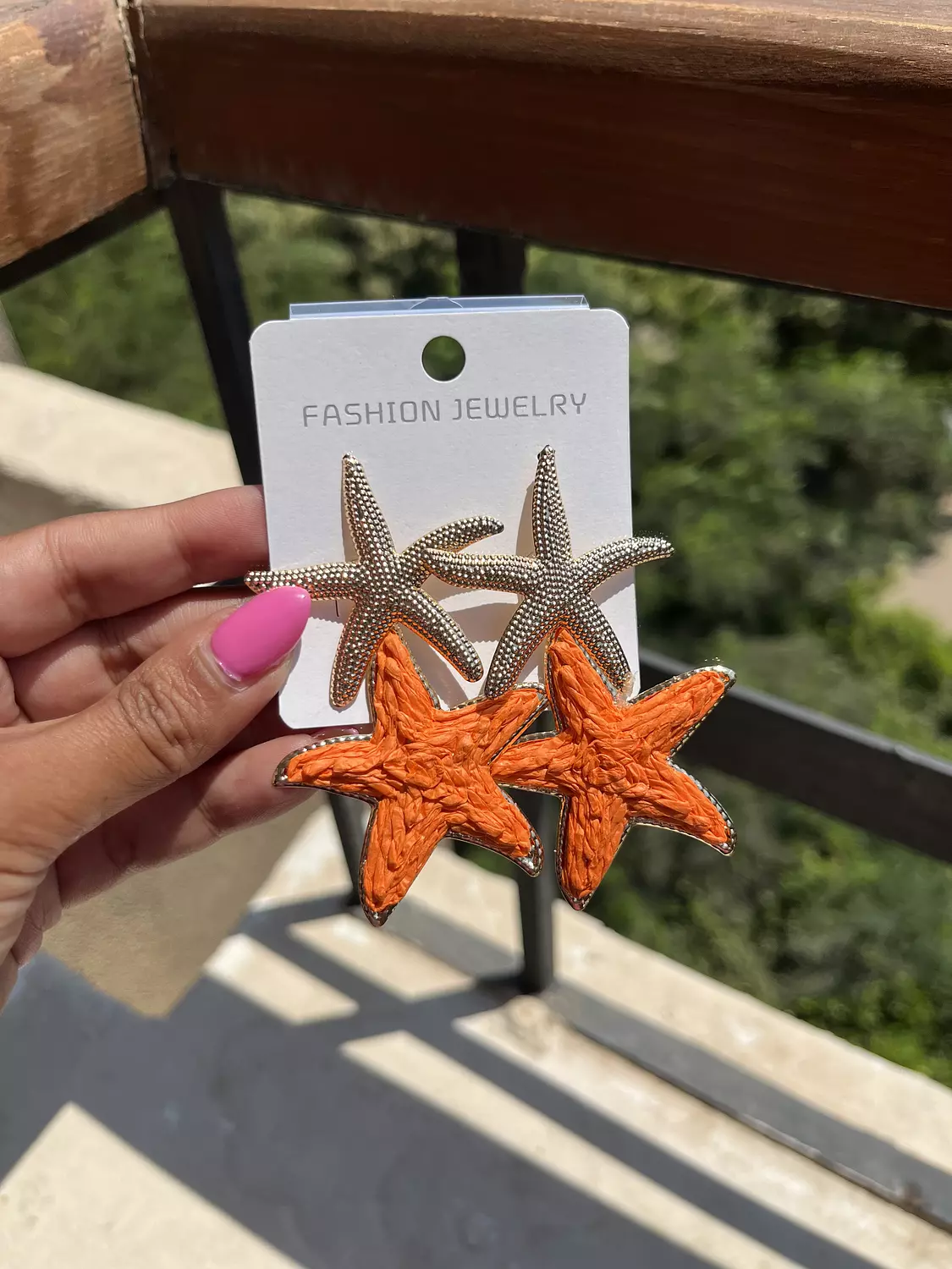 Orange Star earrings hover image