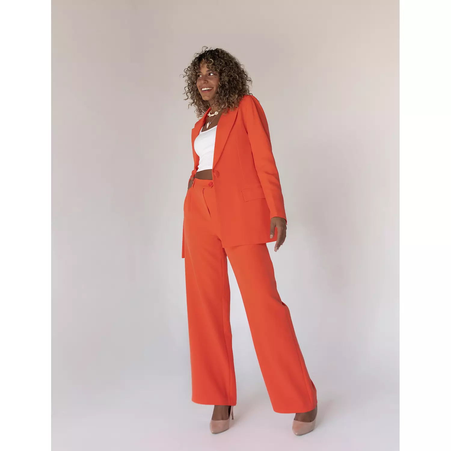 Tangerine Wide-leg Straight Mid Pants 4