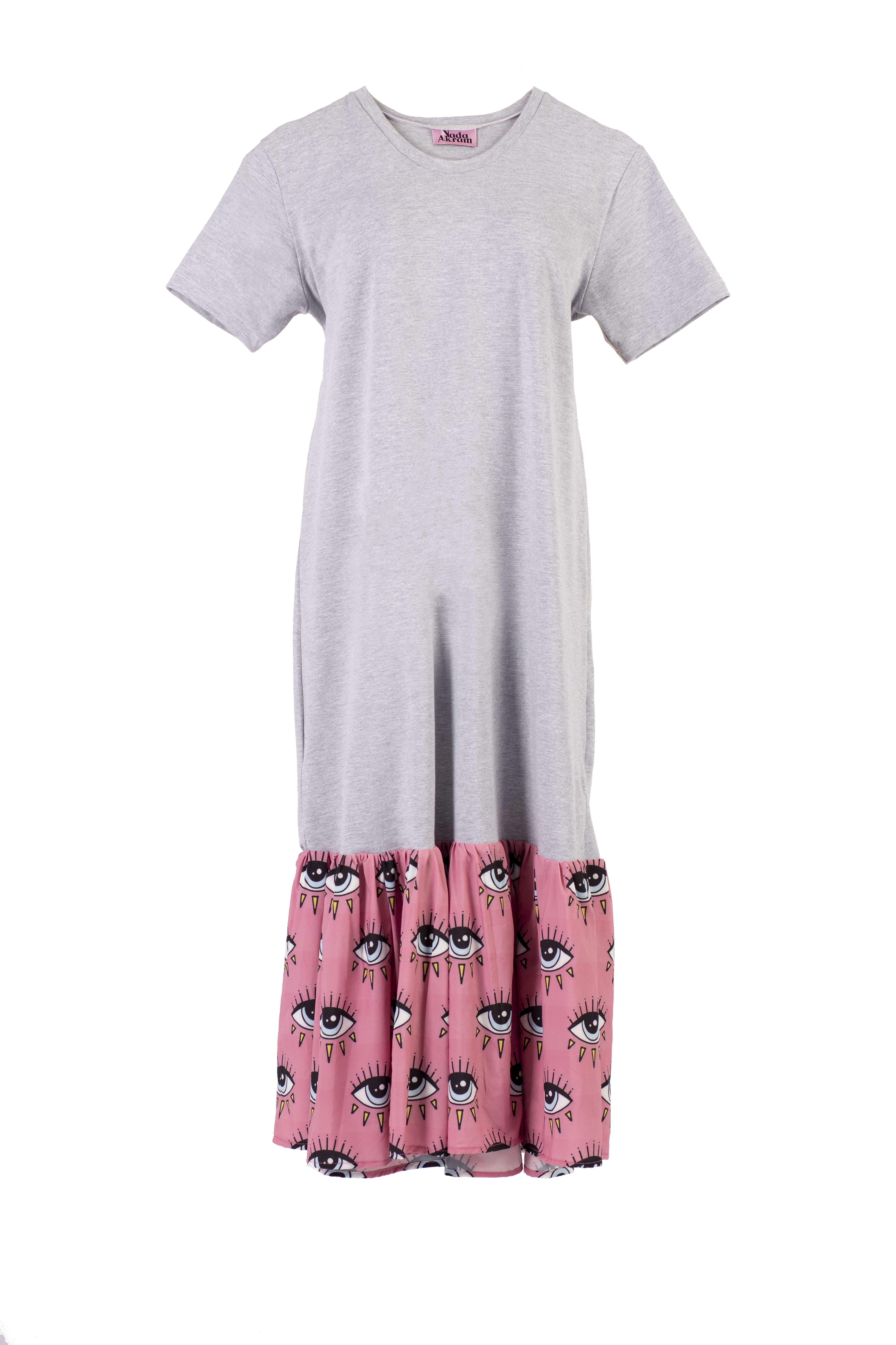 Cotton Dress with Pink Eye Print