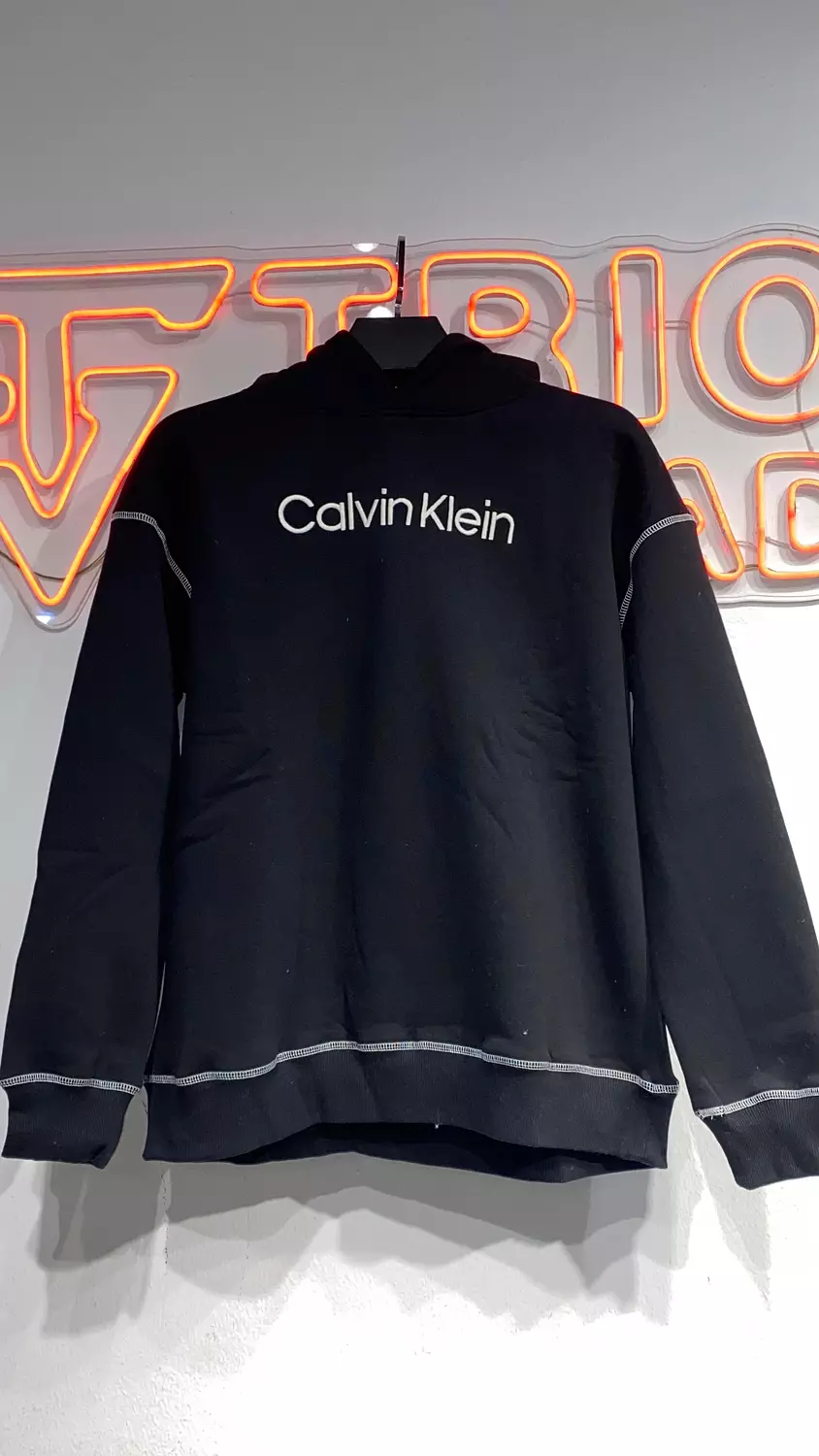 Calvin klein black hoodie hover image