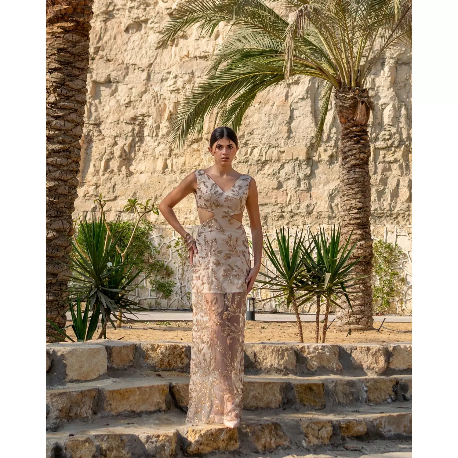 Golden lace dress  hover image