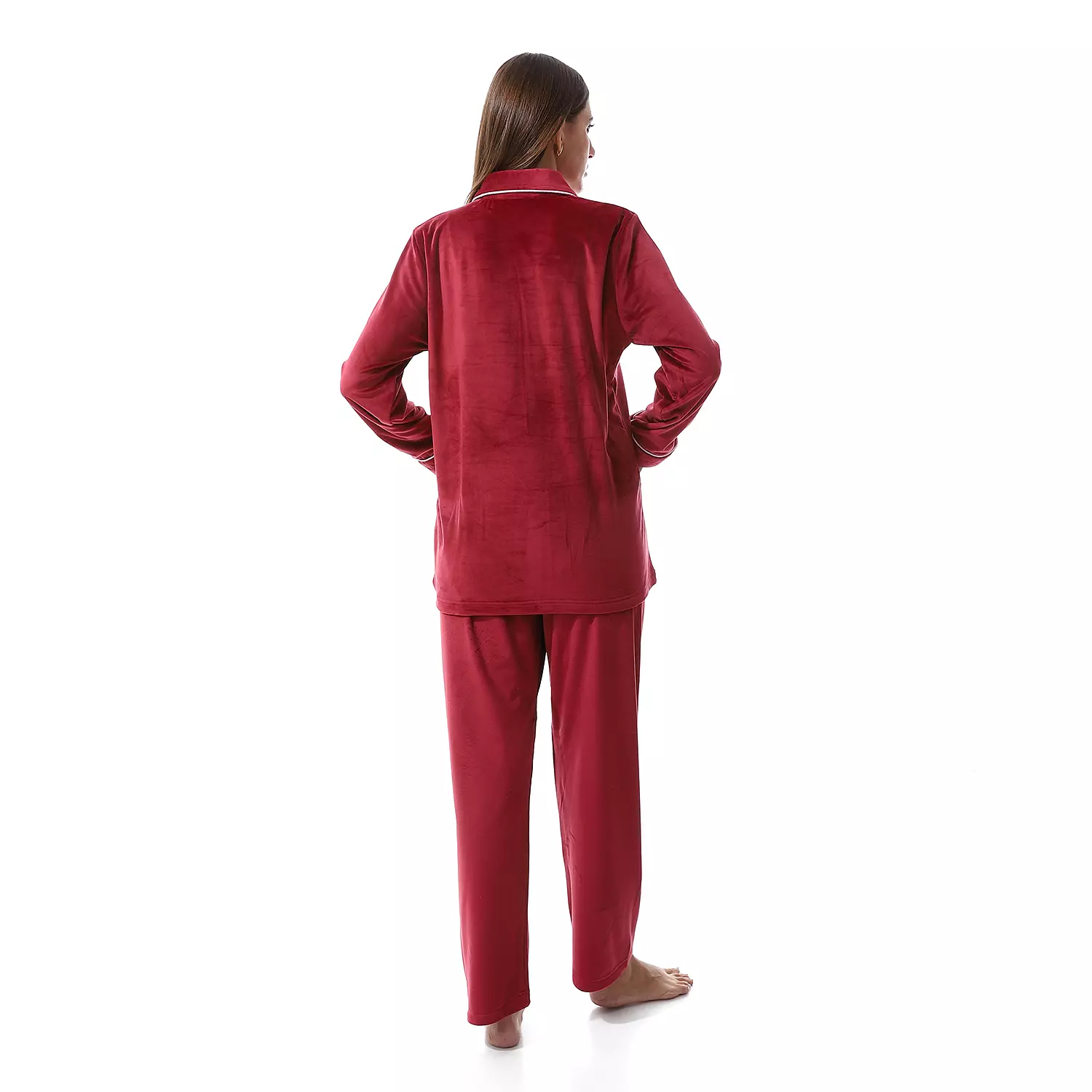 Women Classic Fleece PJ - Dark Maroon - 2505 - 025 5