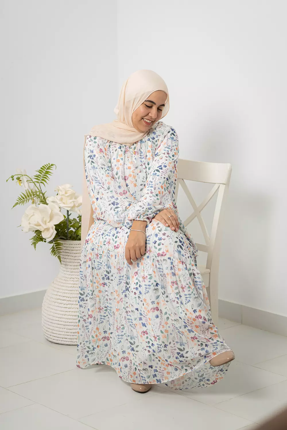 Floral Chiffon Dress with Full Lining 4