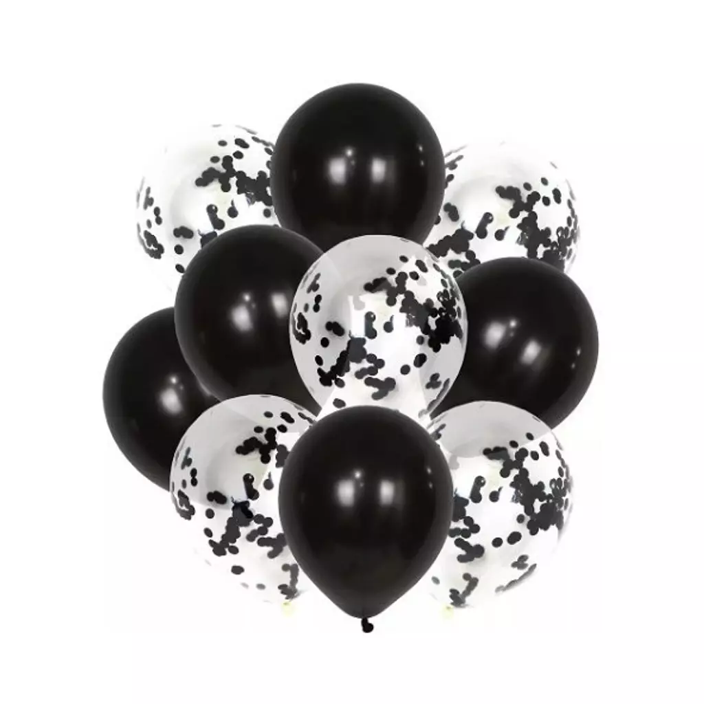 Black Confetti Balloon Collection