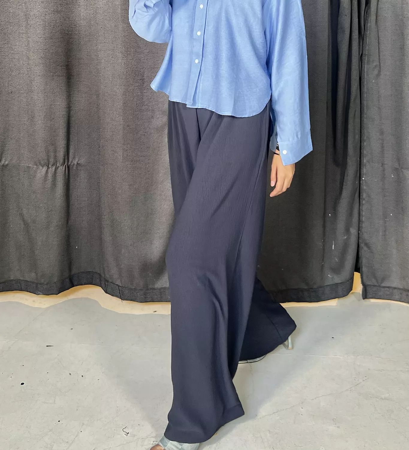 Dark Grey Wide Leg Pants 0