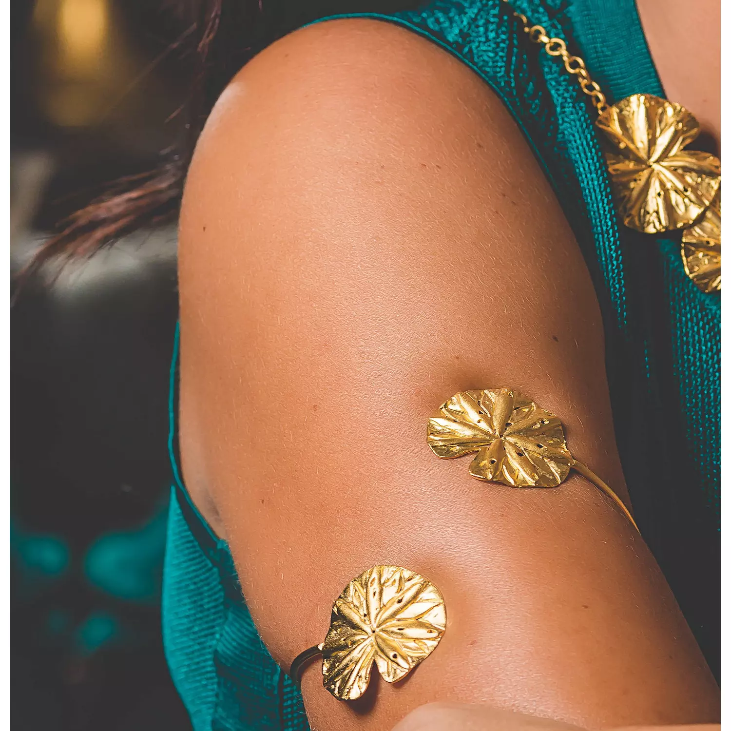 Palm Tree arm Cuff - Gold Platted hover image