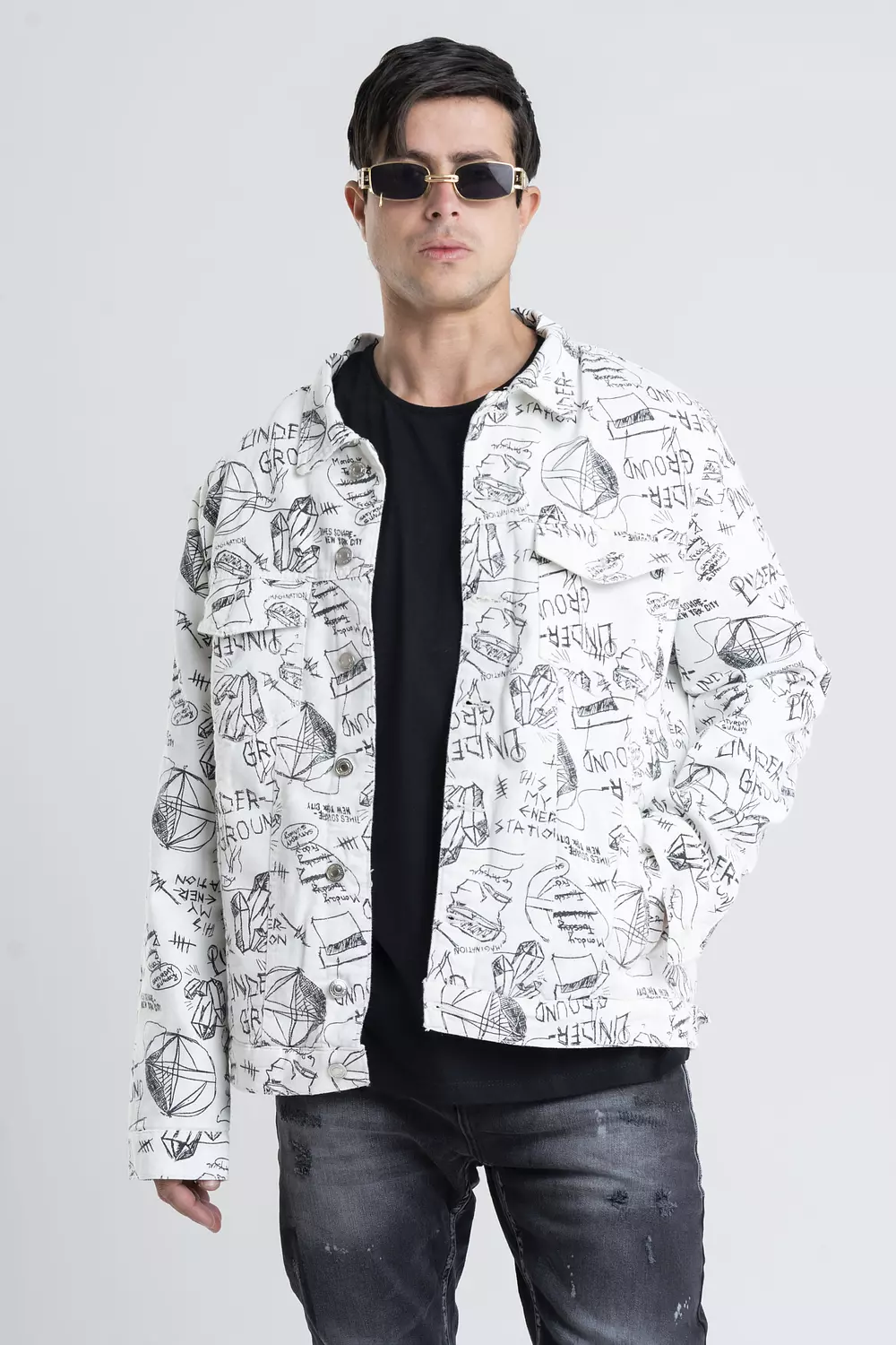 Gabardine Collared Graphic Jacket hover image