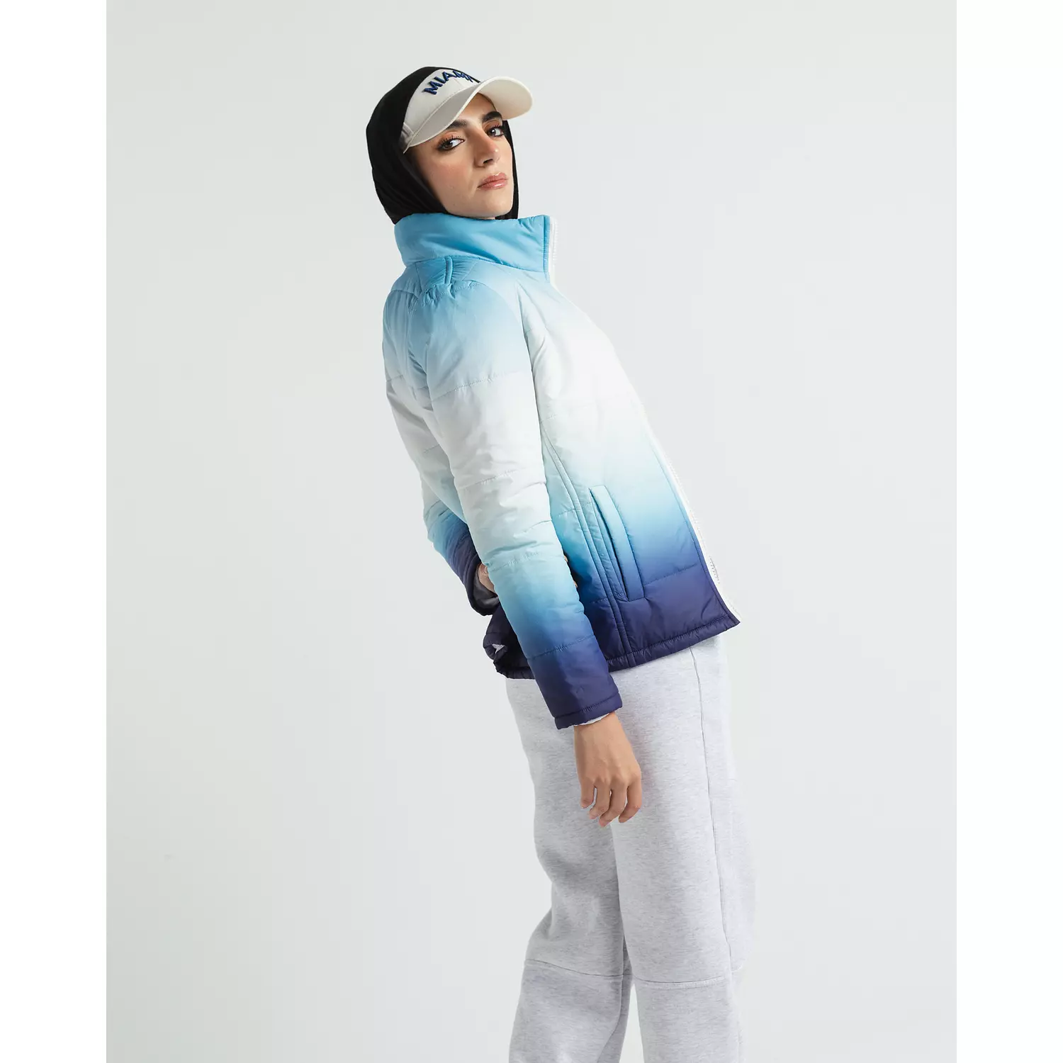 Ombré Blue Puffer Jacket 2