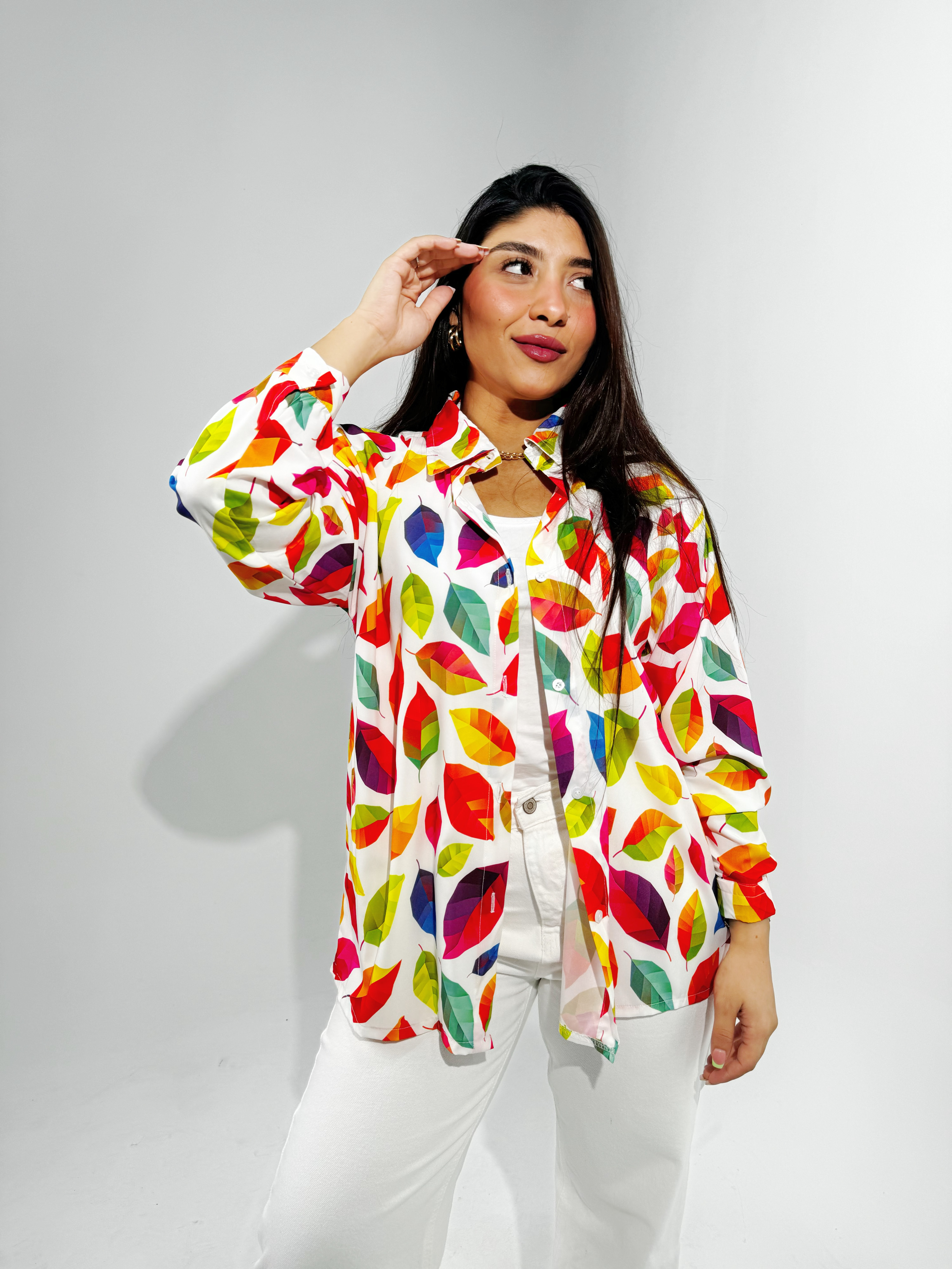 Colorful leaves blouse 15