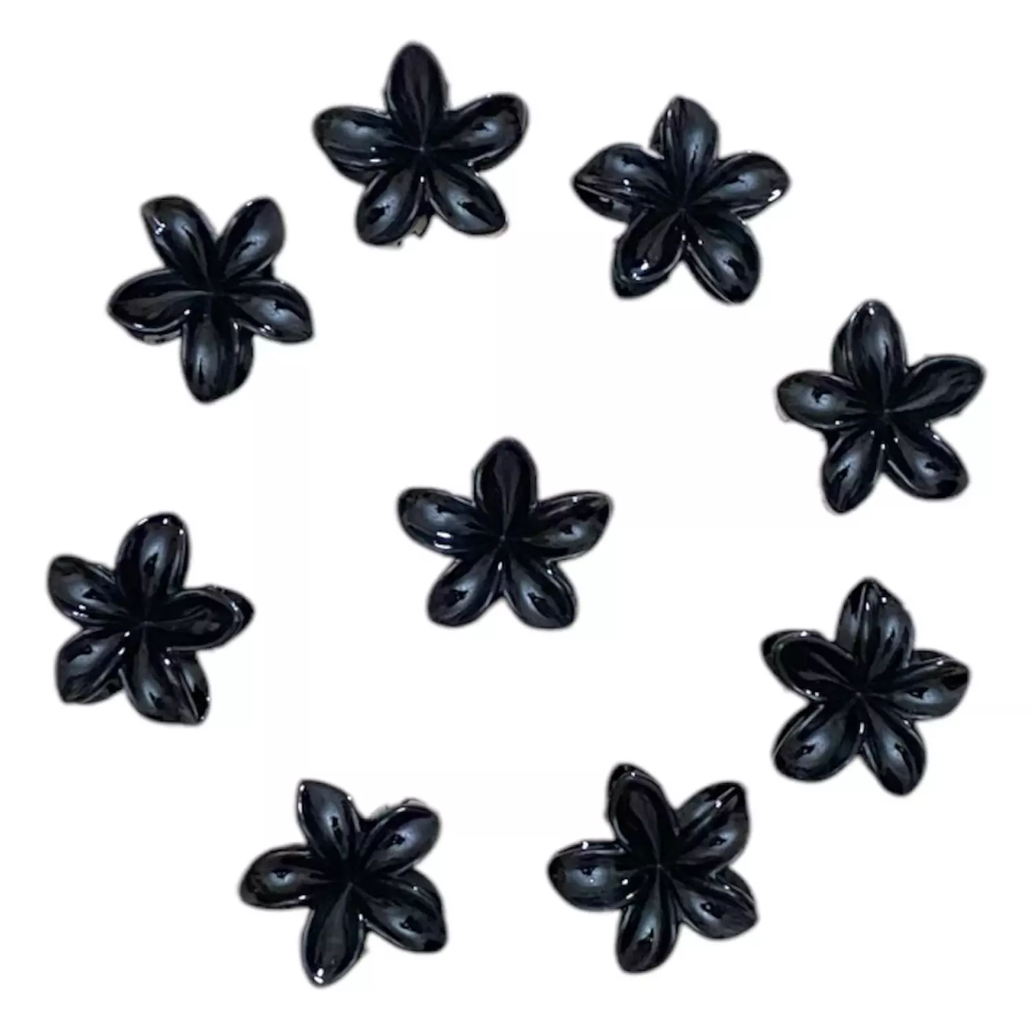 Mini Black Flower Claw Clips 1 Pc hover image