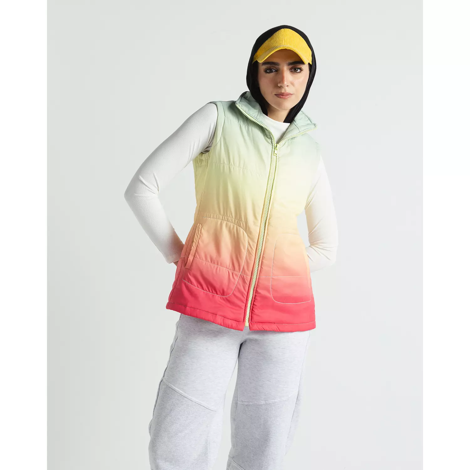 Ombré Multi Puffer Vest. 1