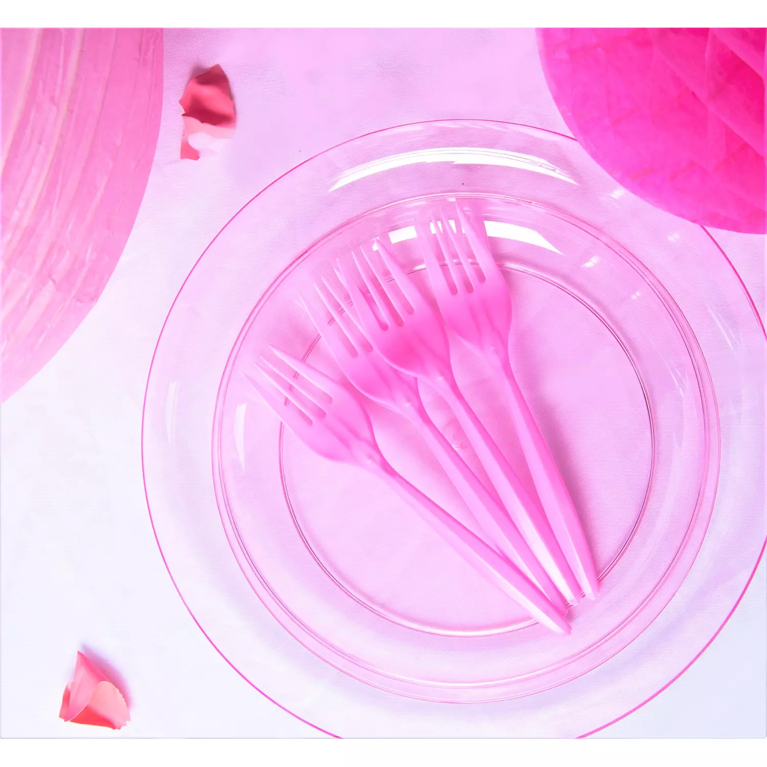 Pink Plastic Forks 7