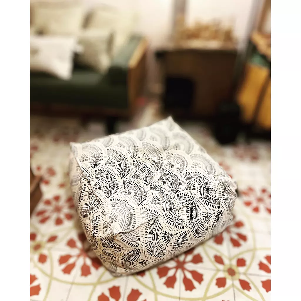 Black Lotus Ottoman Pouf 