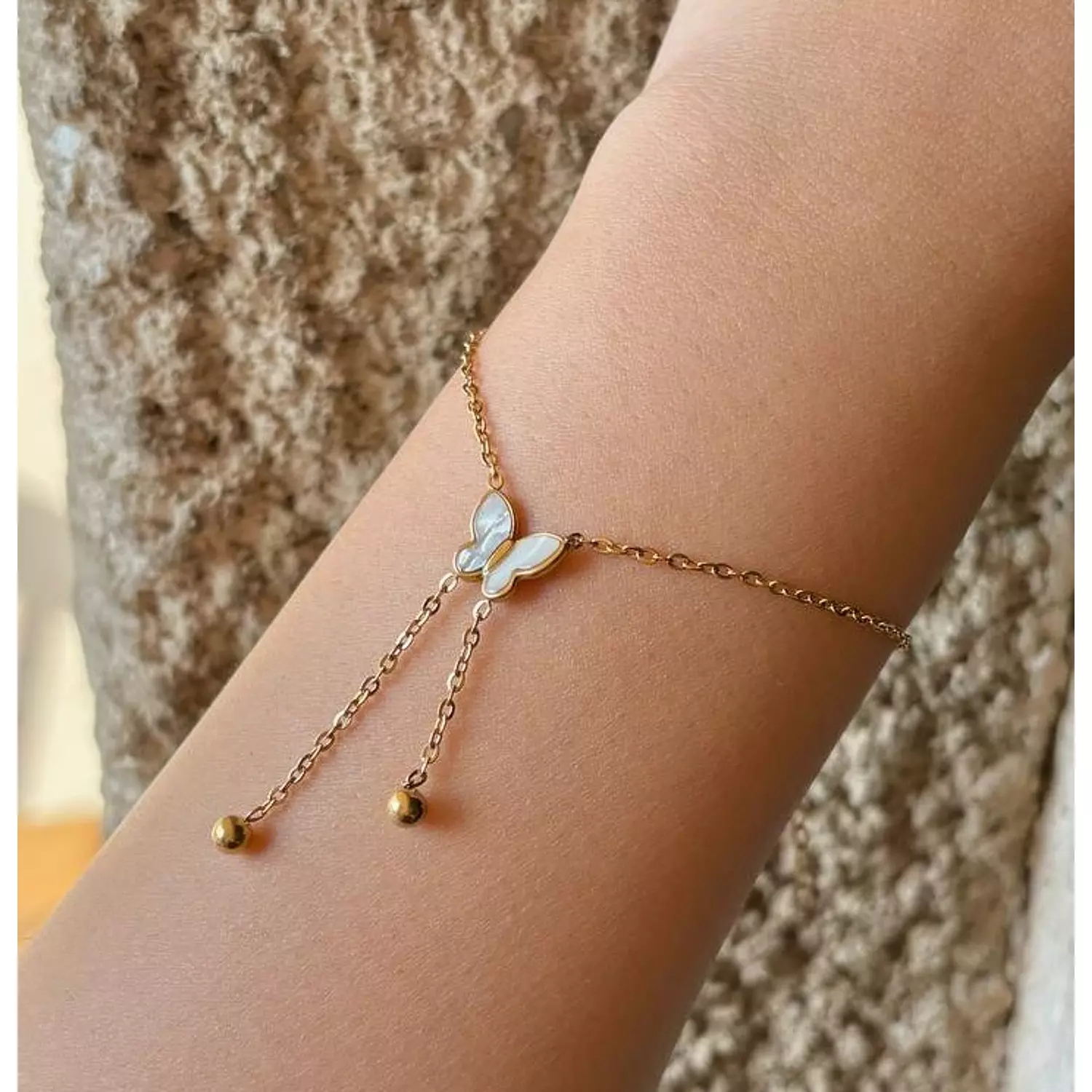 White Butterfly bracelet   0