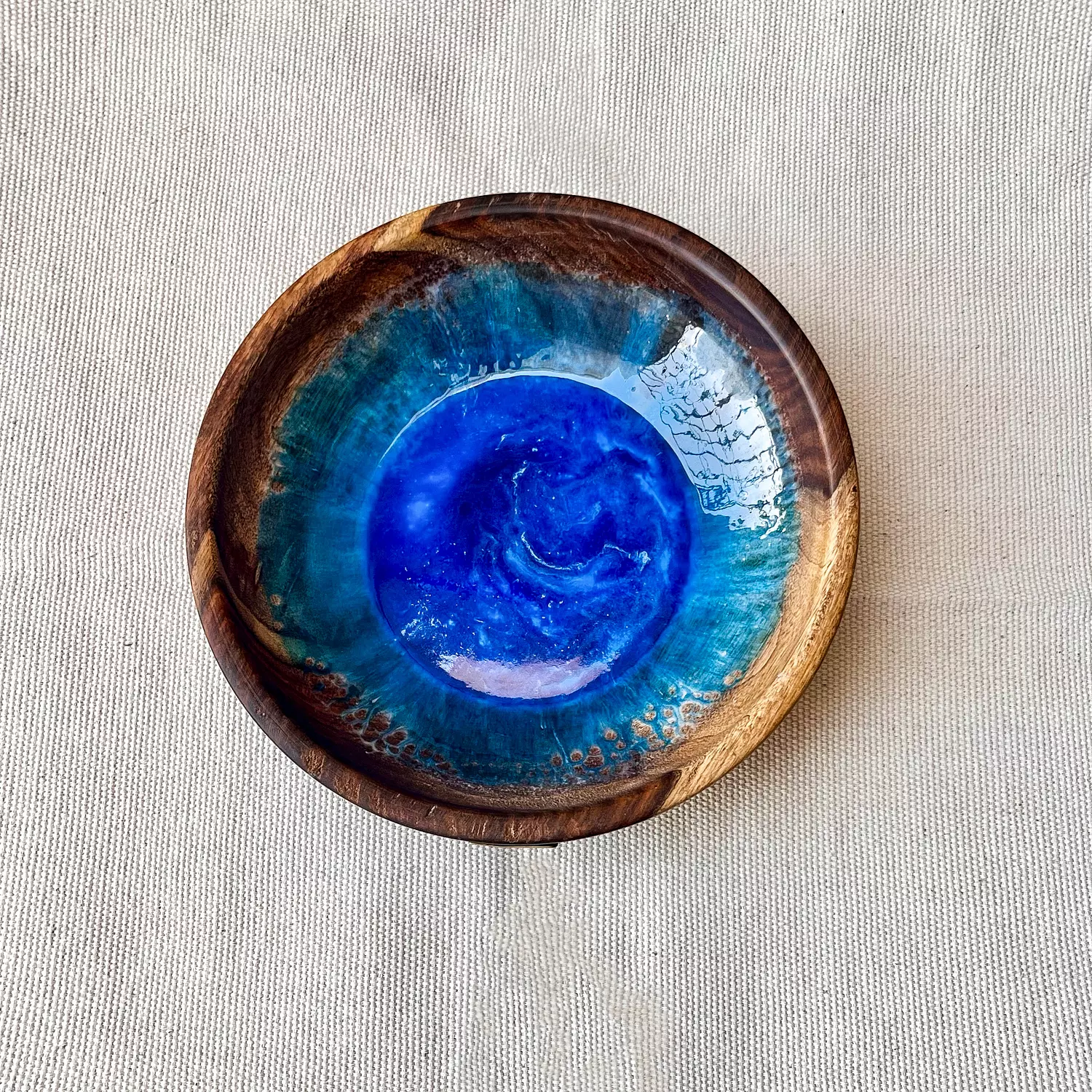 Blue Wooden bowl 2