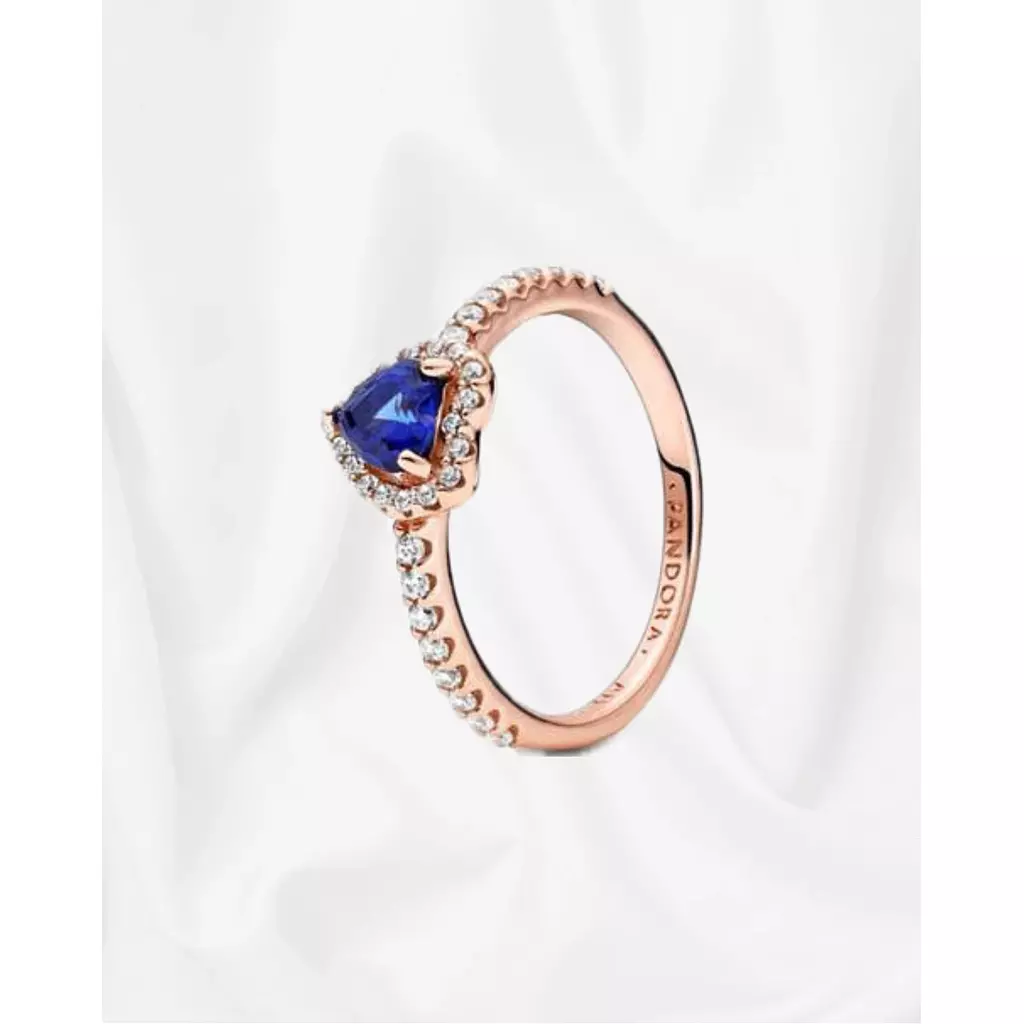 Sparkling Blue Elevated Heart Ring