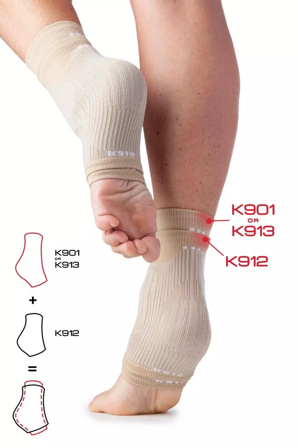 KINESIA - K901 Ankle Support Kinetape Compression Socks (One Size) hover image