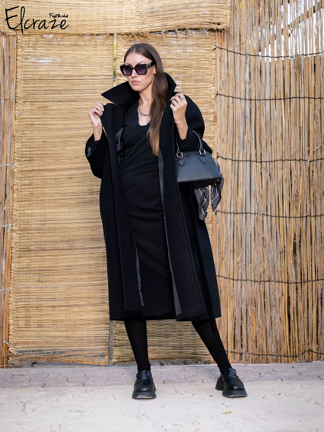  black Gogh wool oversized coat  2