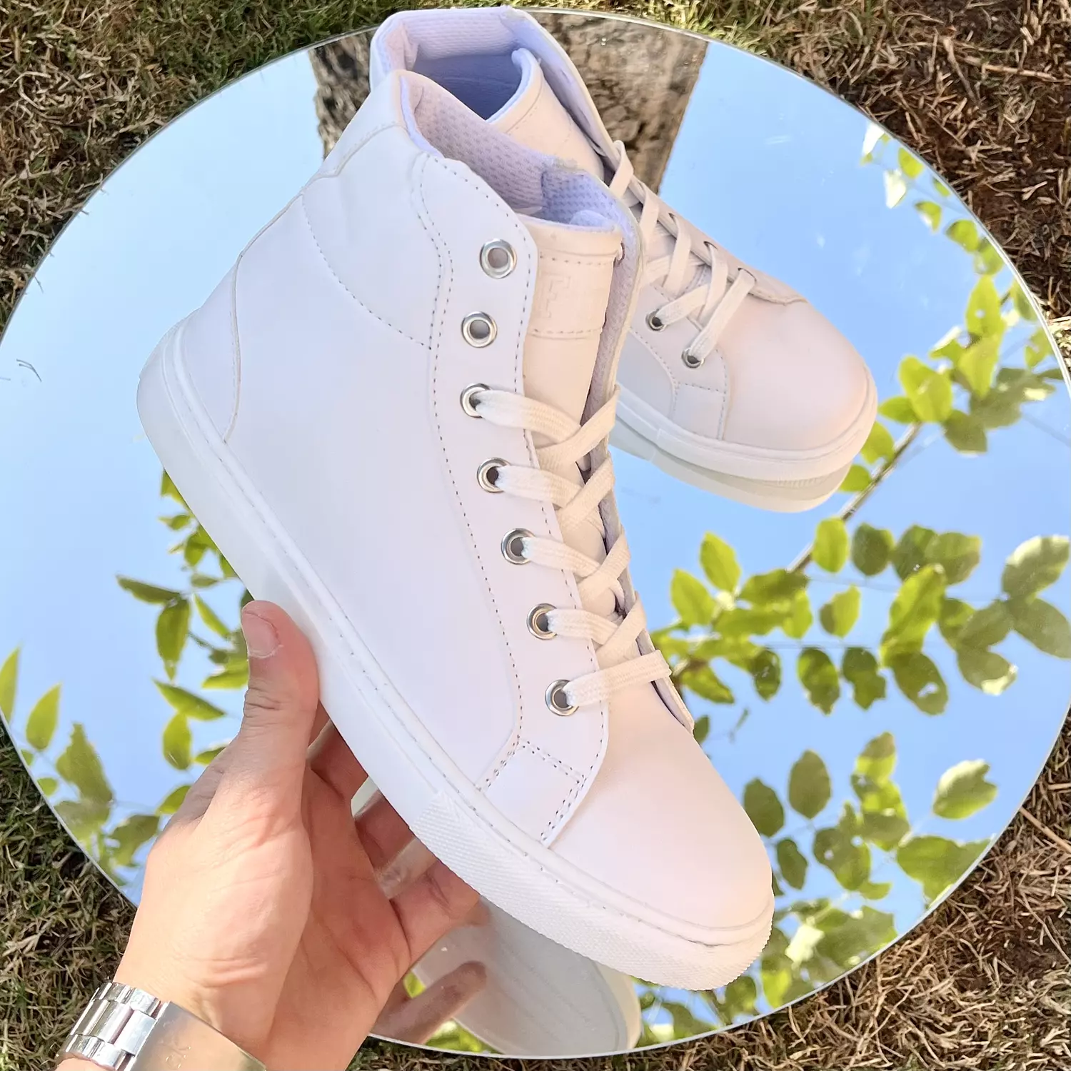 High Neck white sneakers 2