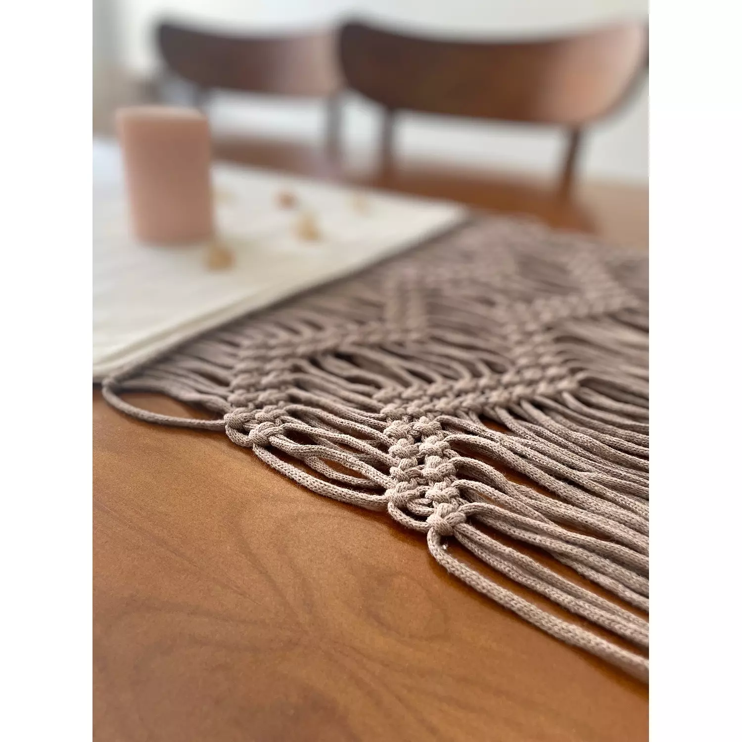 Cotton Macrame Coffee Waves Runner 2