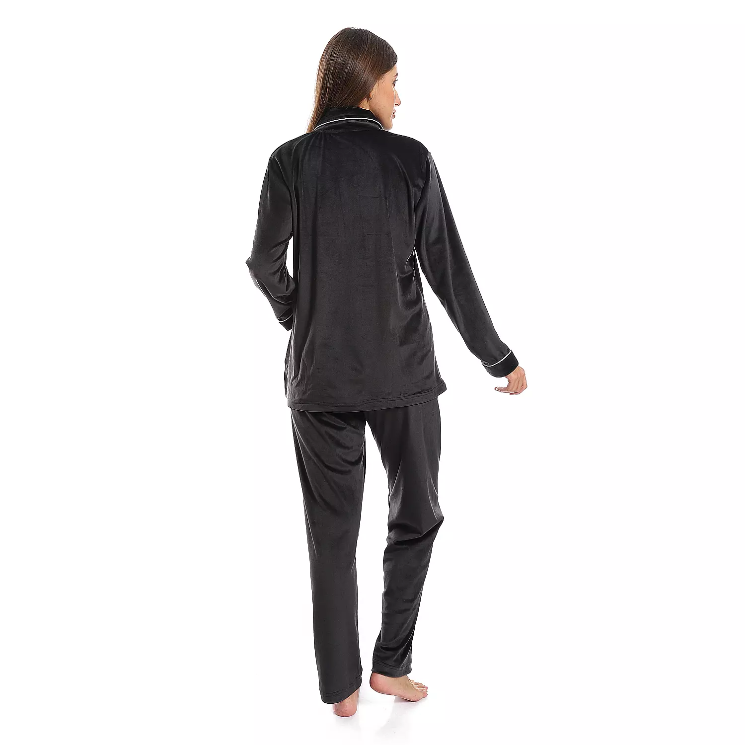 Women Classic Fleece PJ - Black - 2505 - 025  4