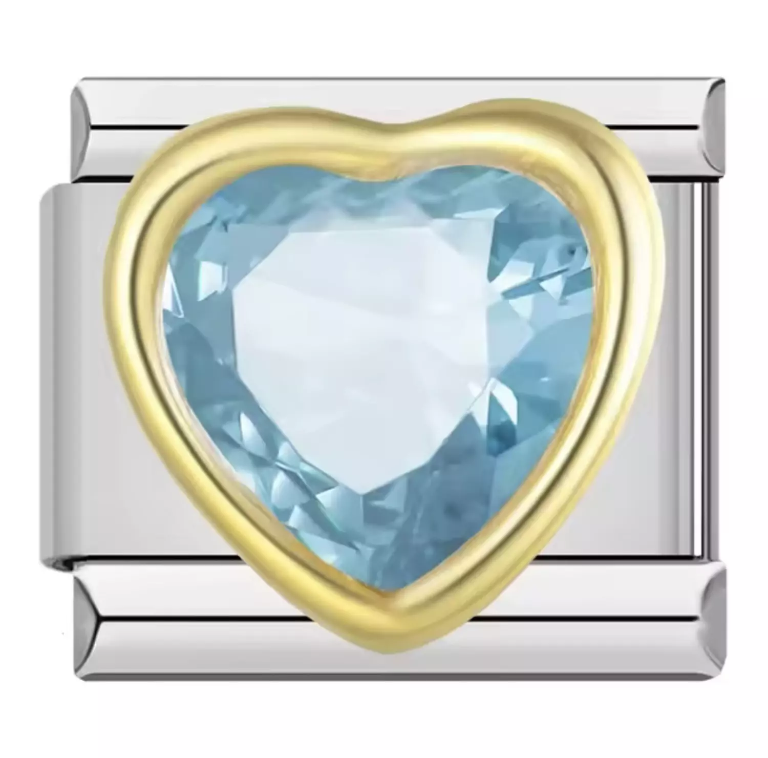 Baby Blue heart jewel Charm  hover image