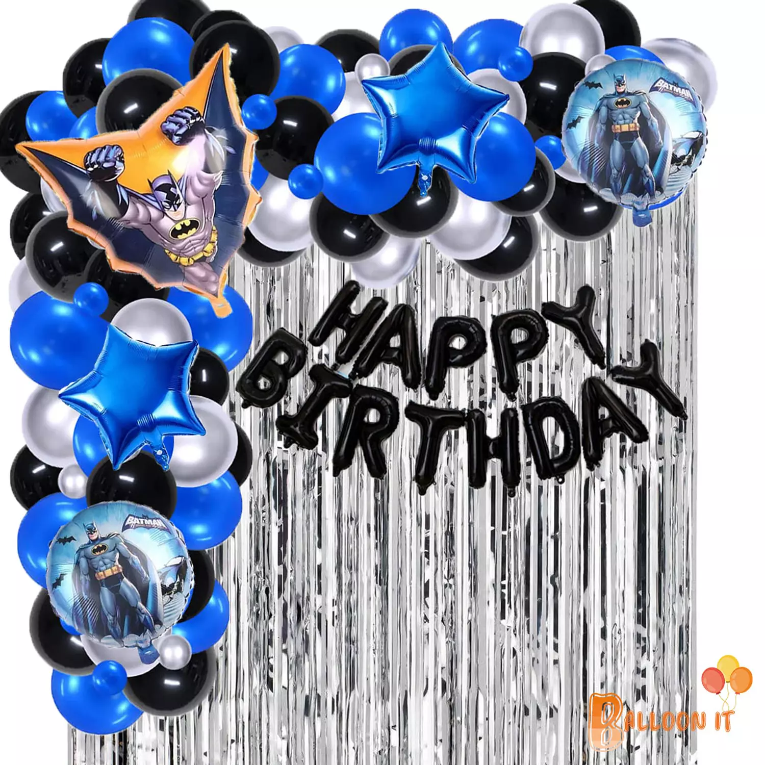 batman Theme Balloons Garland Kit hover image