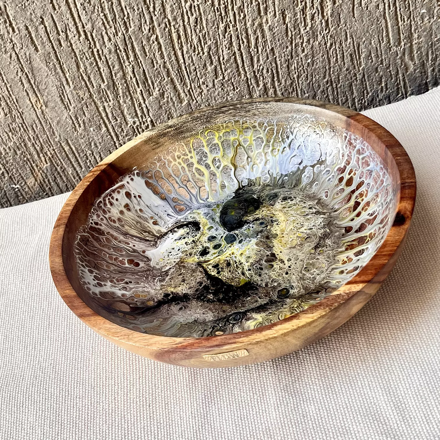 Yellow\Grey Wooden Bowl hover image