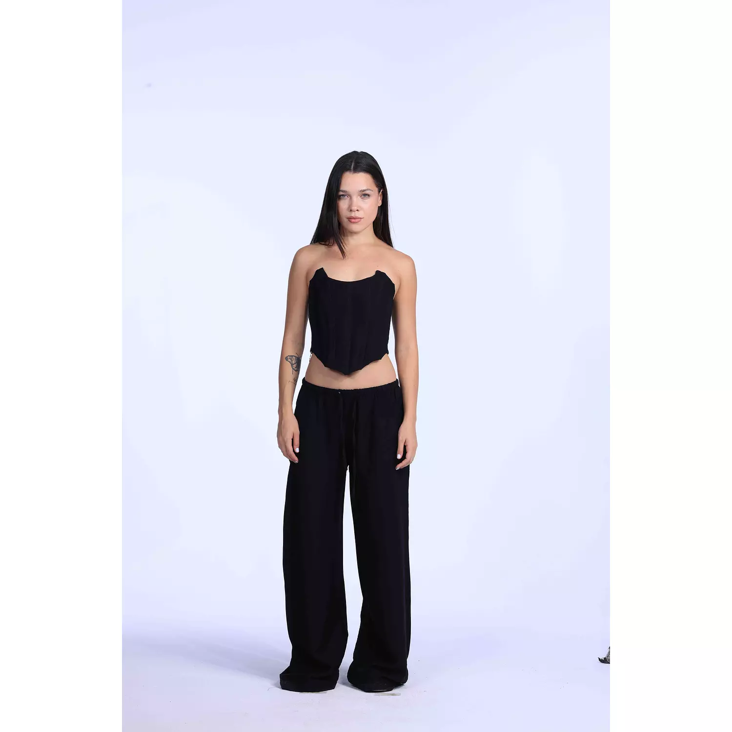 black oversized linen Pants  hover image