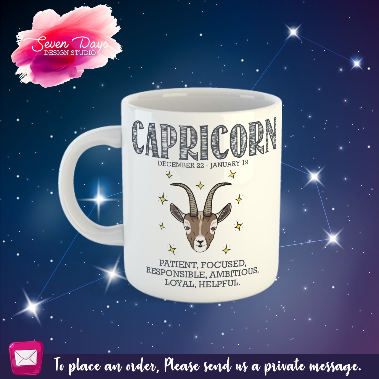 Capricorn Mug, Bottle or Travel Mug hover image