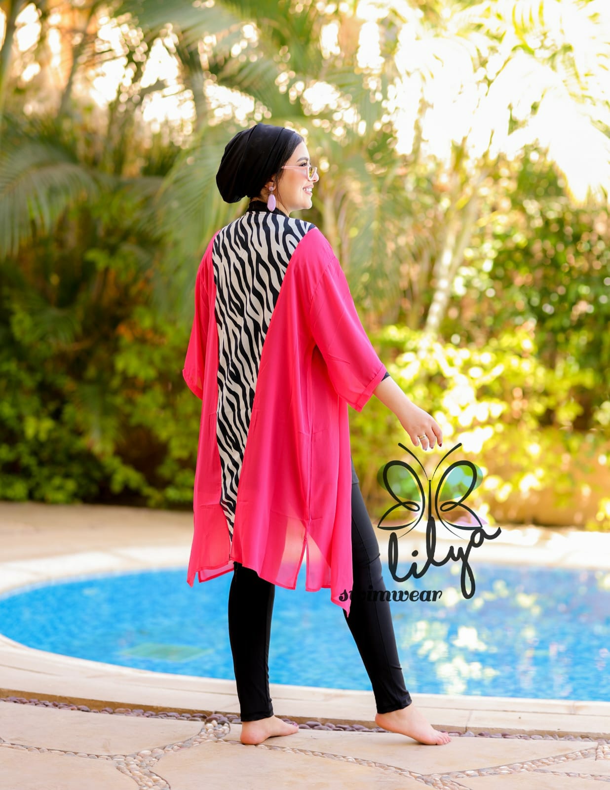 Pink Zebra Cover Up - Kimono