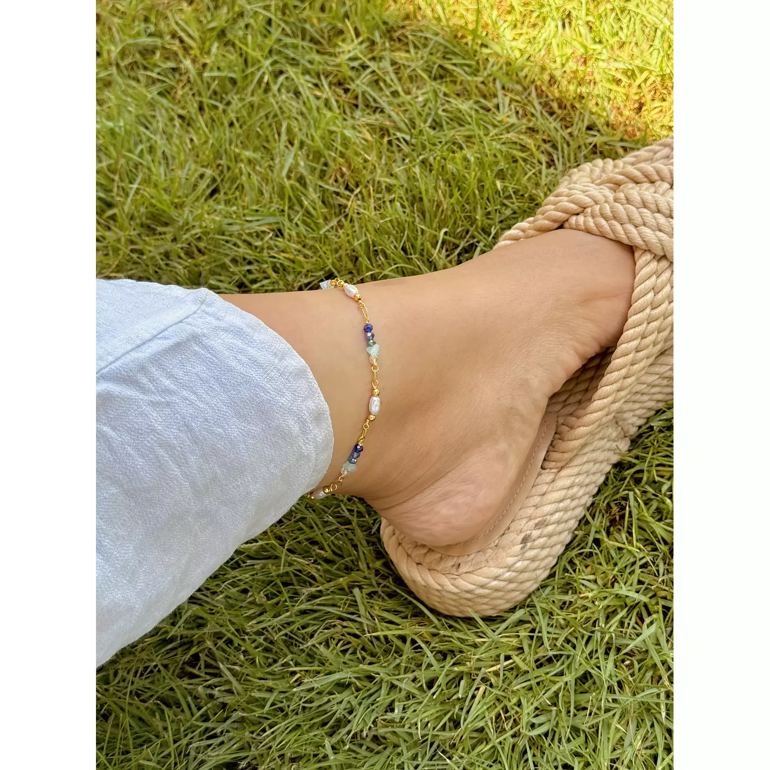 Shades of blue anklet  hover image