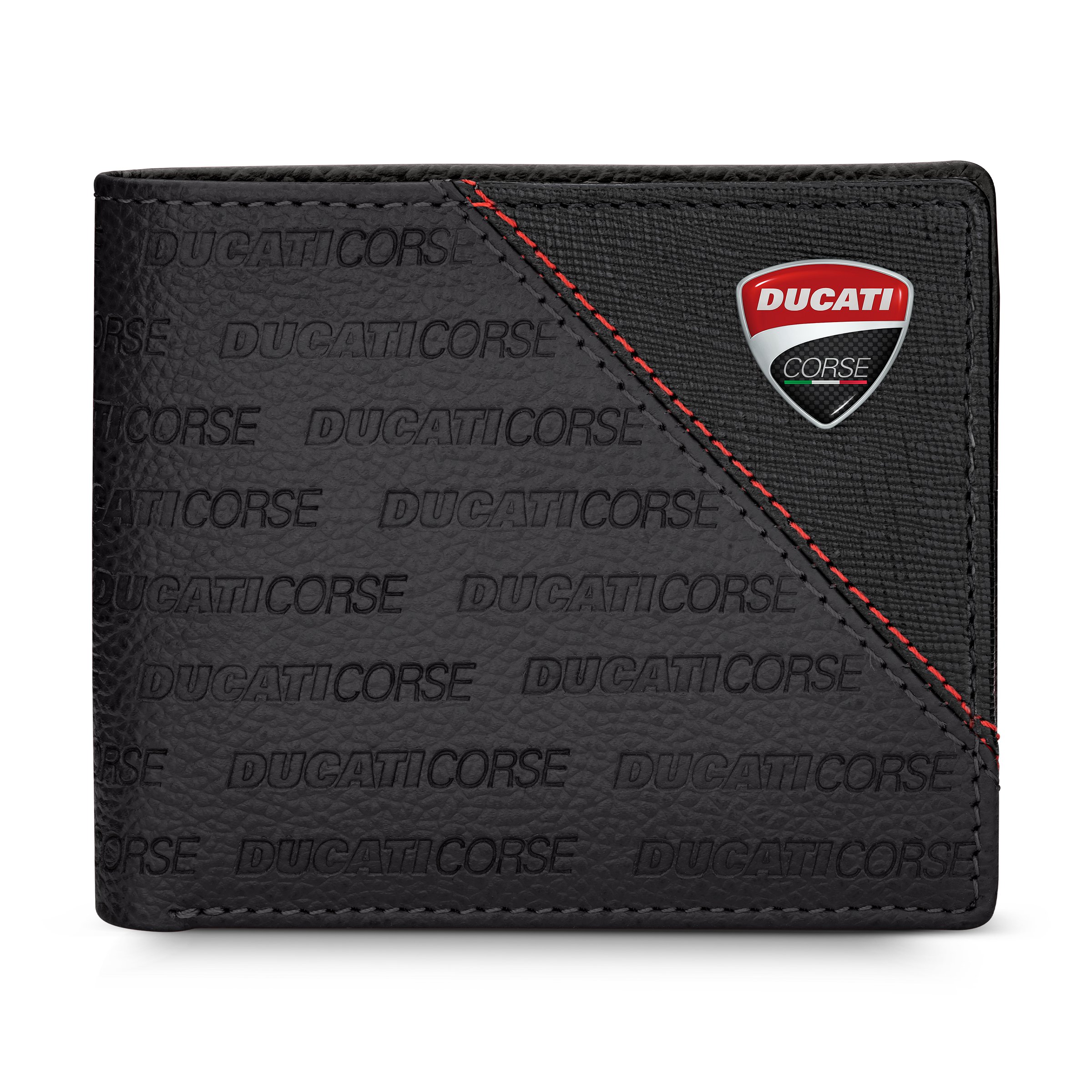 Ducati Corse Black Genuine Leather Wallet For Men Dtlgw2200301
