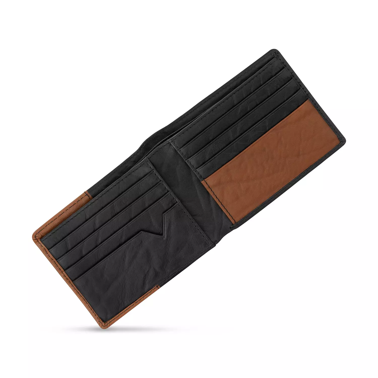 POLICE MEN WALLET GENUINE CALF LEATHER BROWN & BLACK 1