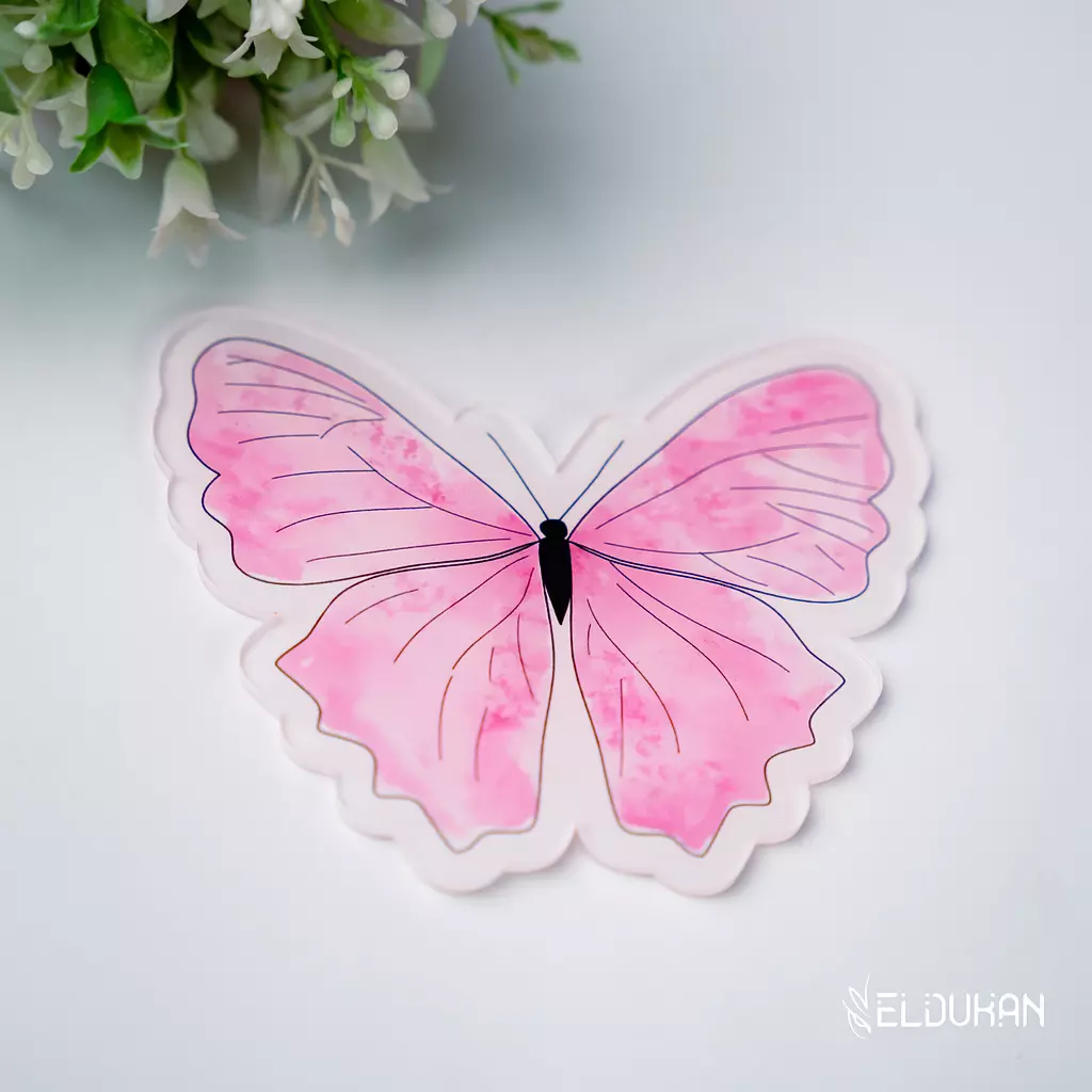 Pink Butterfly acrylic coaster 