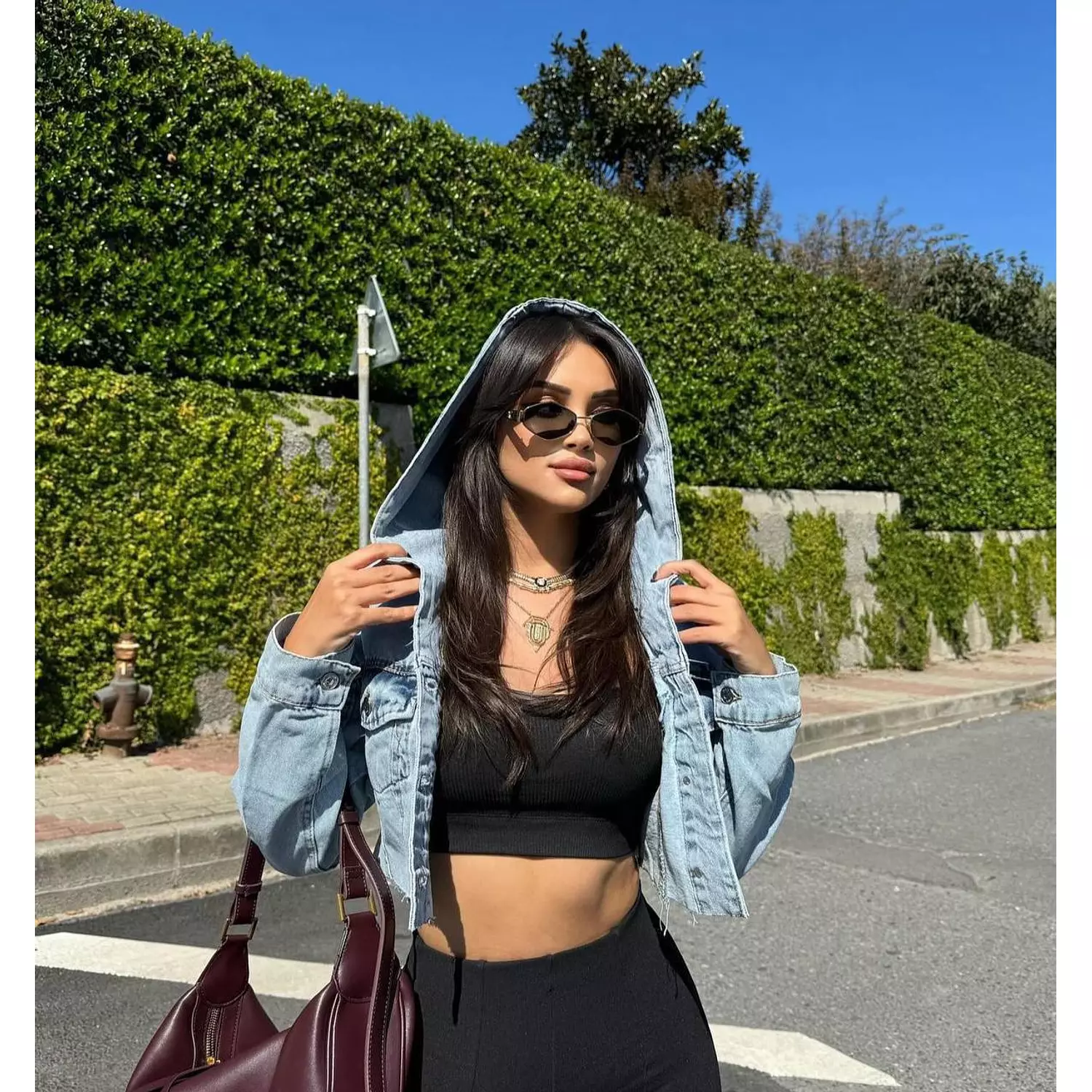 Hooded cropped jacket  hover image