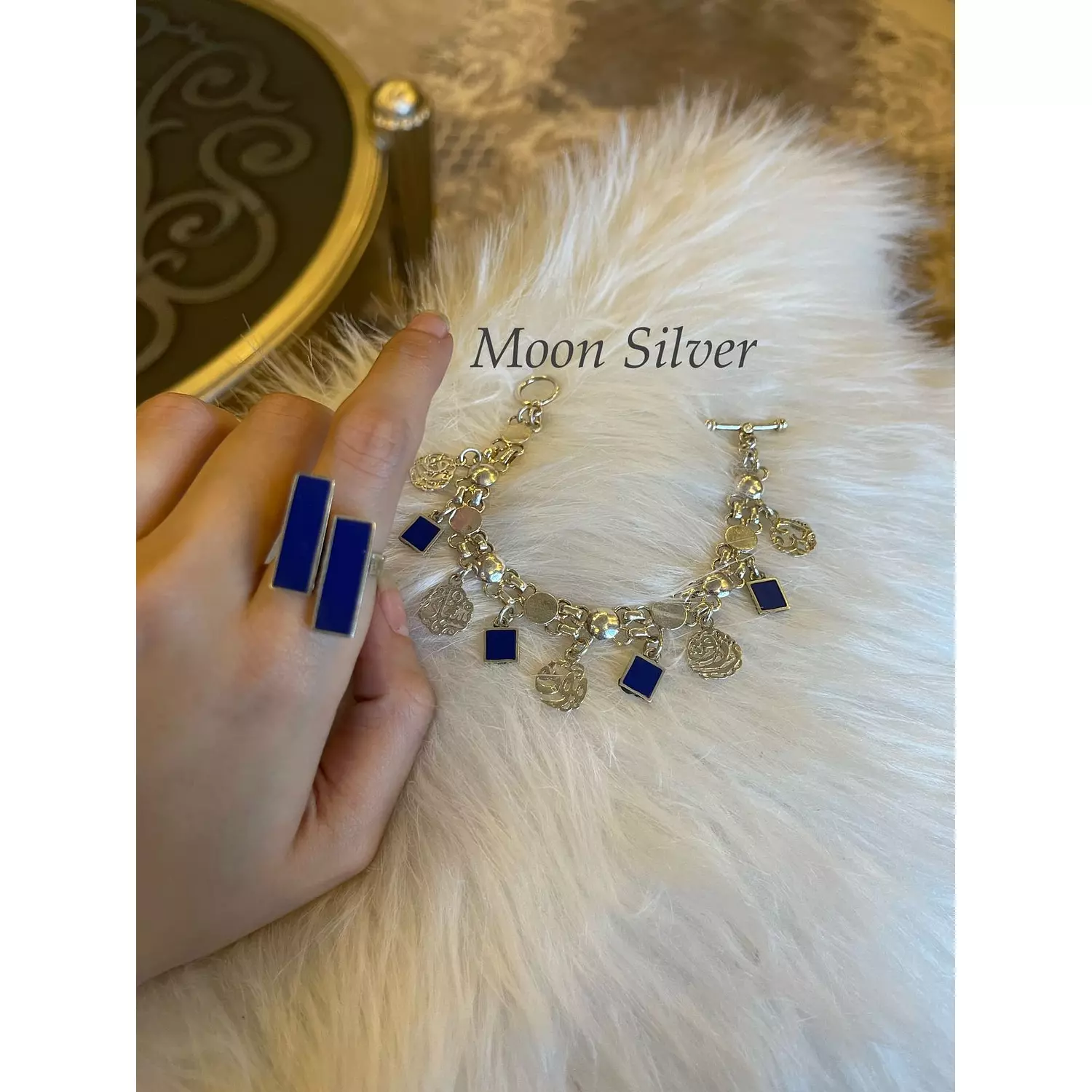 Blue Set with pendants (سعاده - موده - حب - رزق- ....) hover image