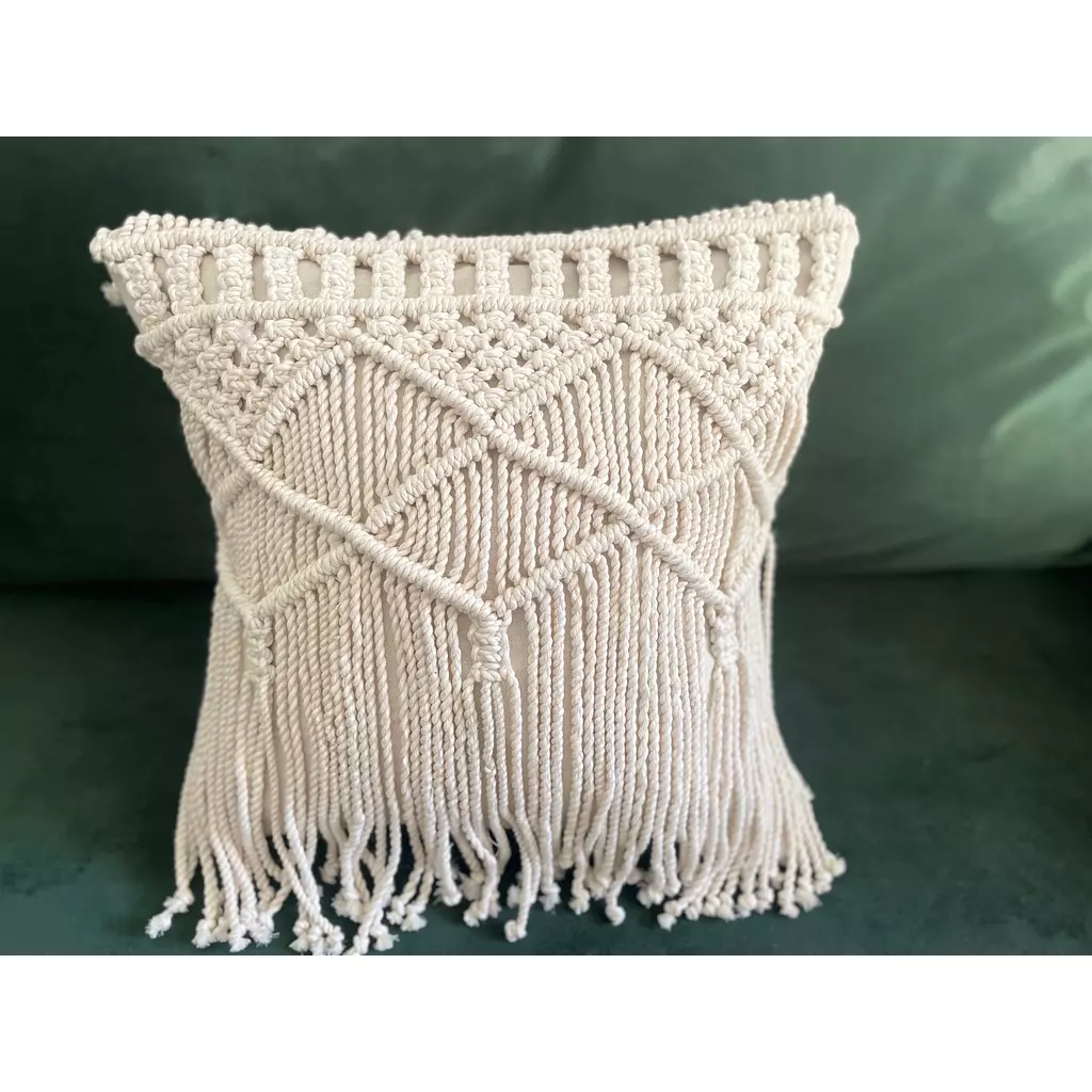 Lakes  Cotton Macrame Cushion  