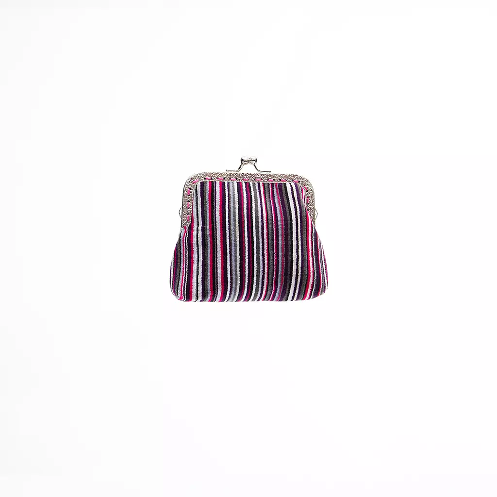 The Velvet Striped Kisslock Coin Purse