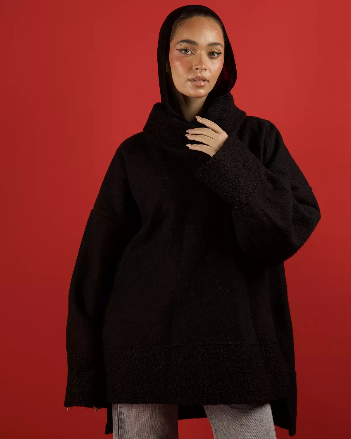 Black Teddy Wool Tunic hover image