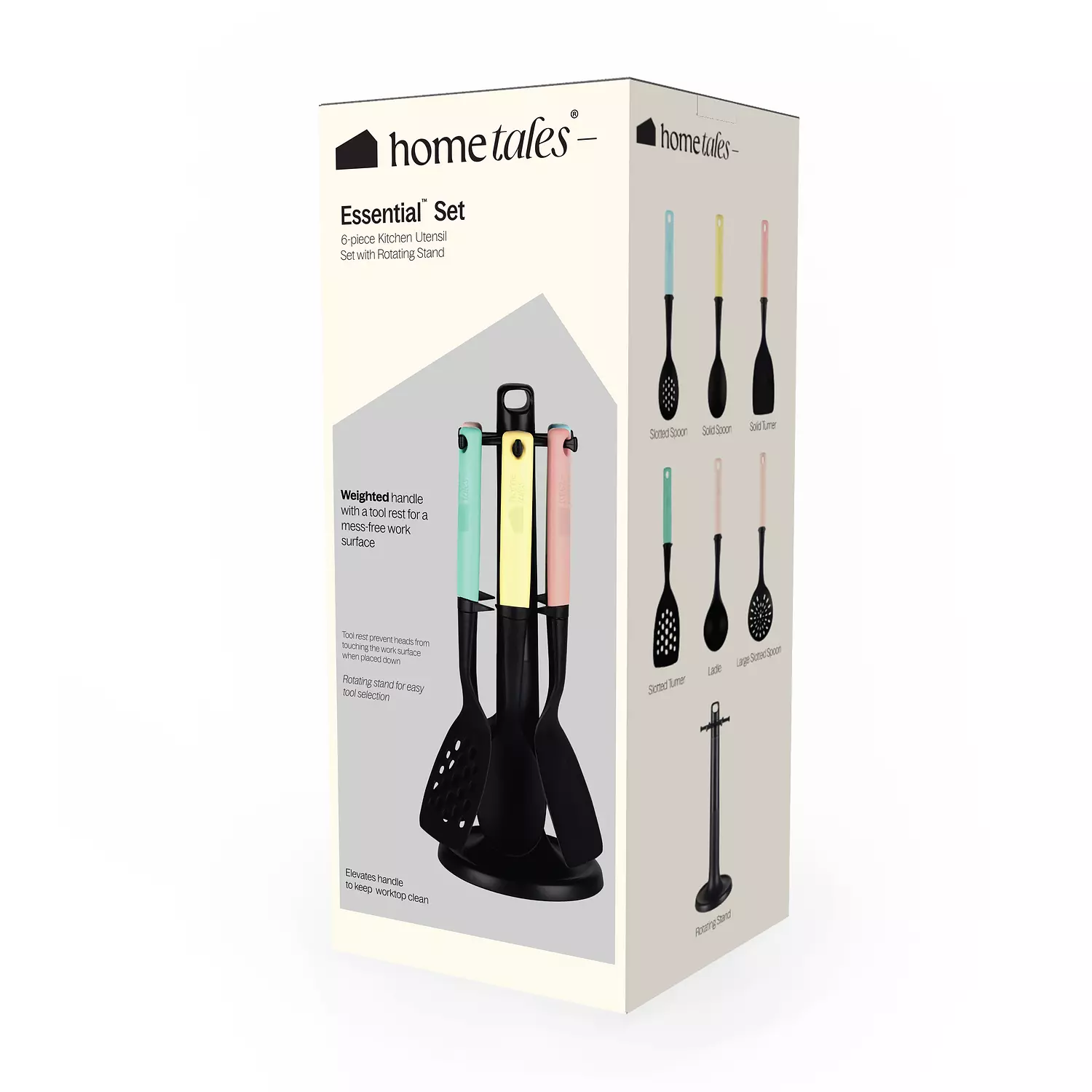 6 piece Essential™ Kitchen Utensil Set With Rotating Stand + (POWDERS) hover image