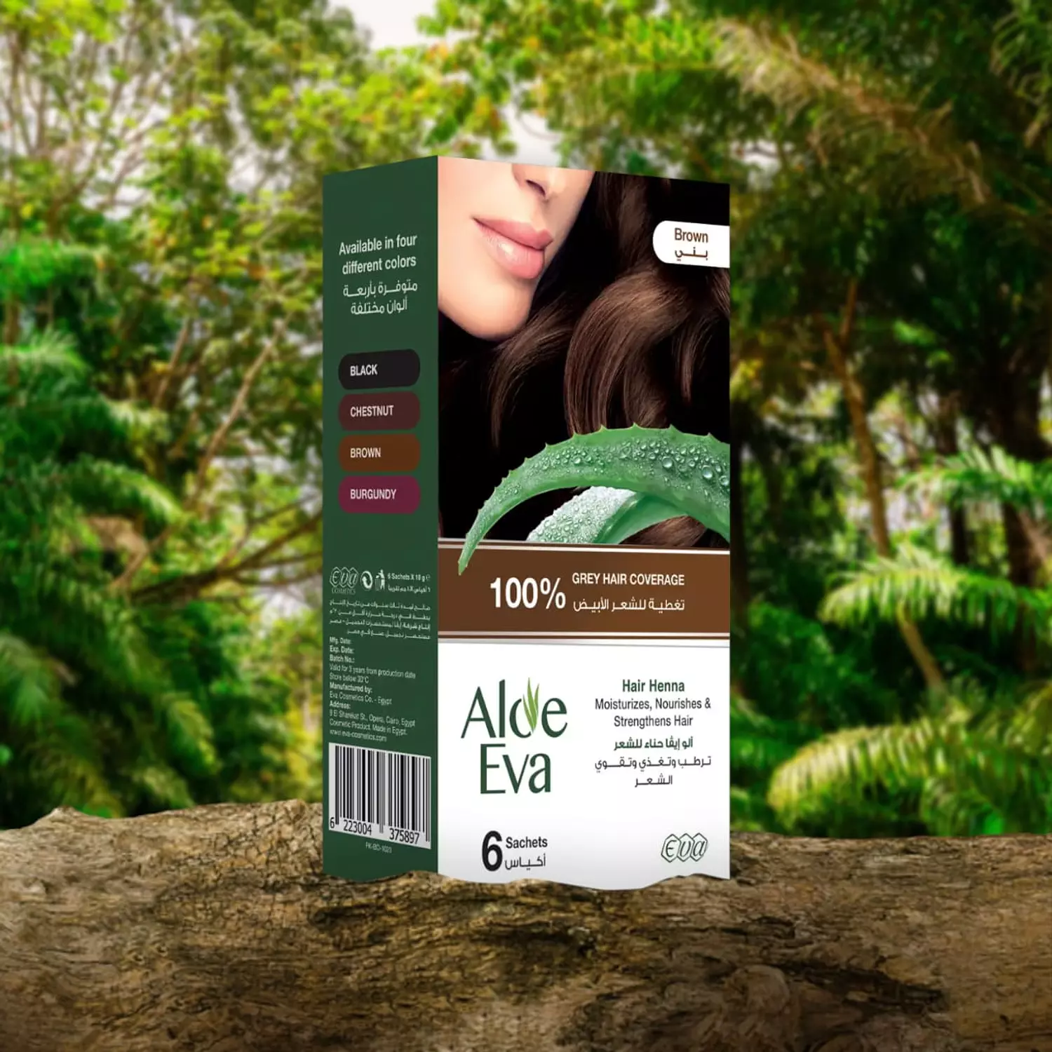 Aloe Eva Hair Henna - Brown - 1 Sachets x 10 gram hover image